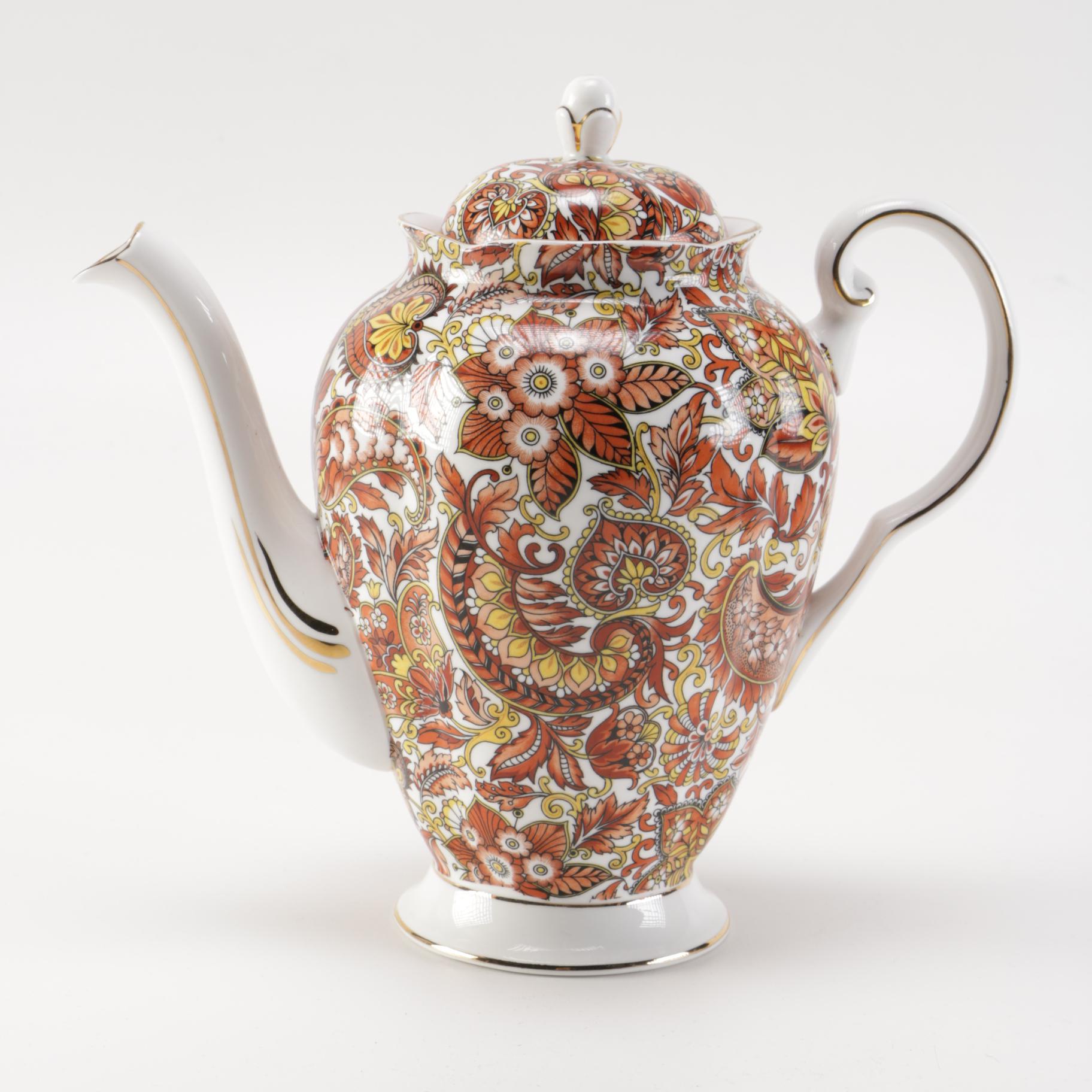 Royal Tuscan "Brown Paisley" Coffee Set