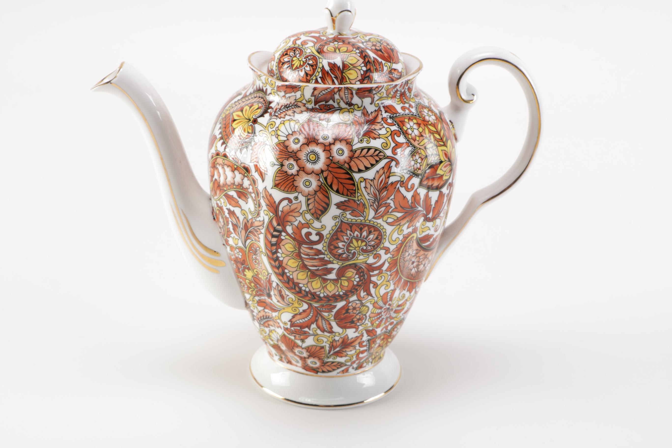 Royal Tuscan "Brown Paisley" Coffee Set