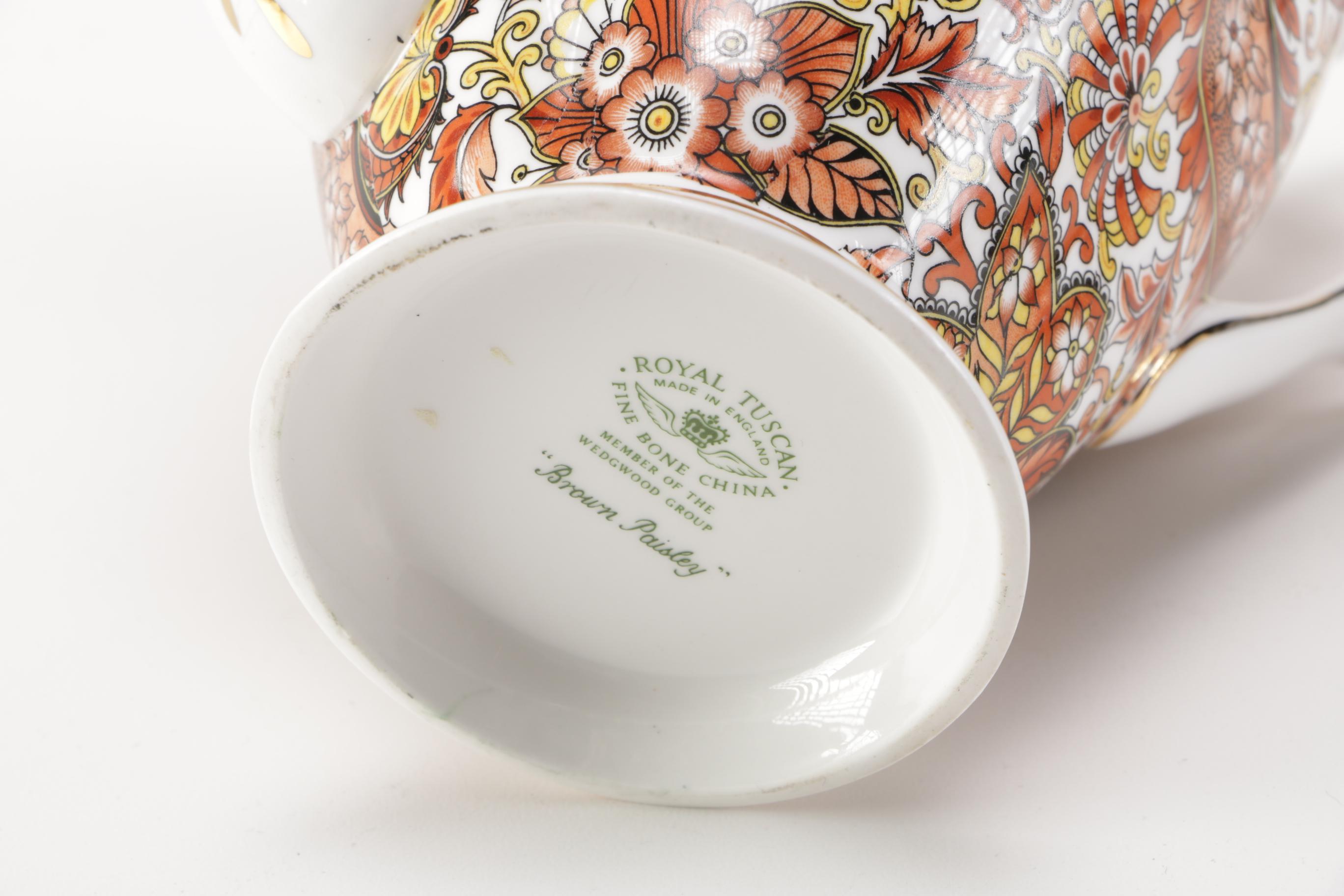 Royal Tuscan "Brown Paisley" Coffee Set