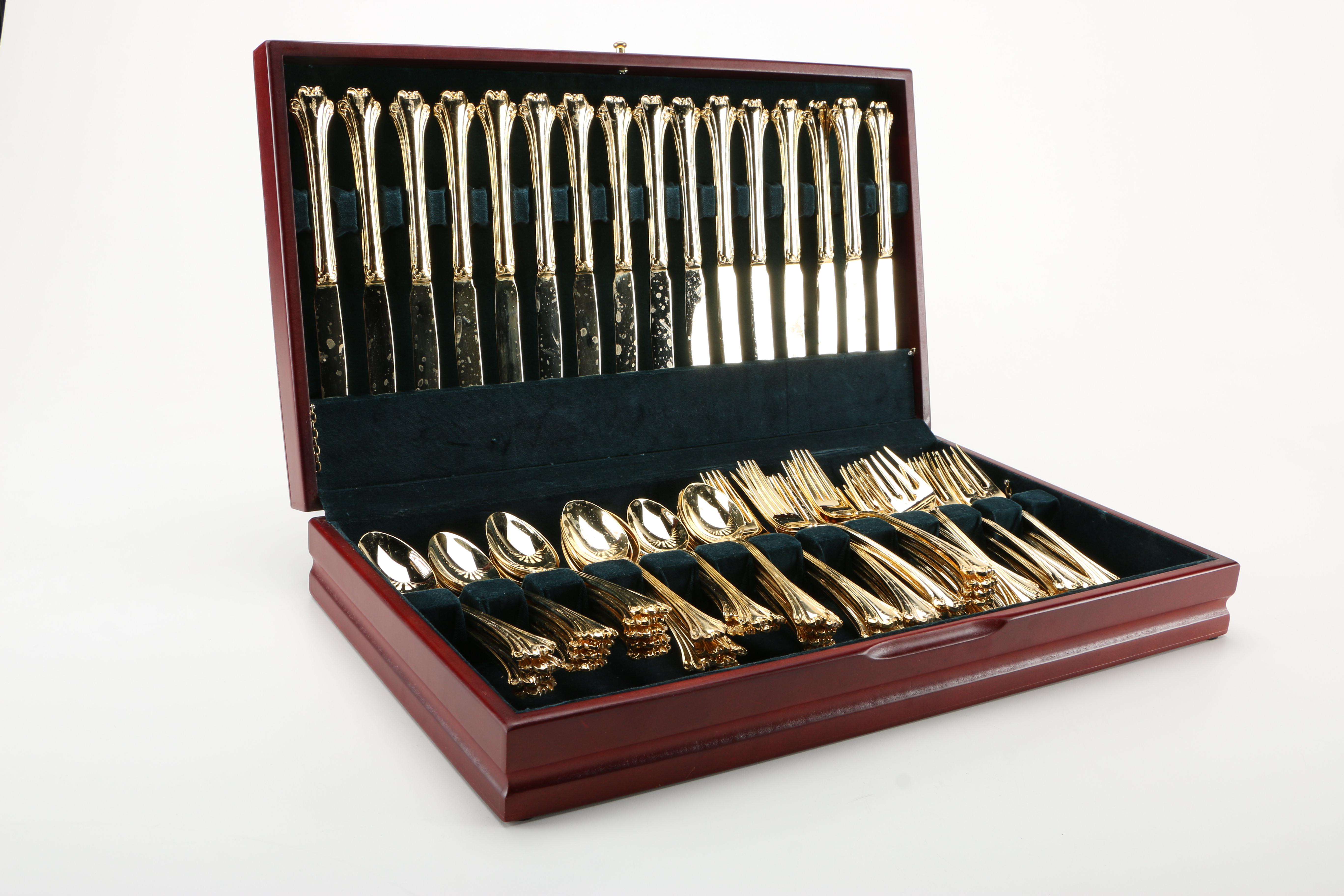 International Silver "Golden American Chippendale" and Jean Dubost "Laguiole" Flatware