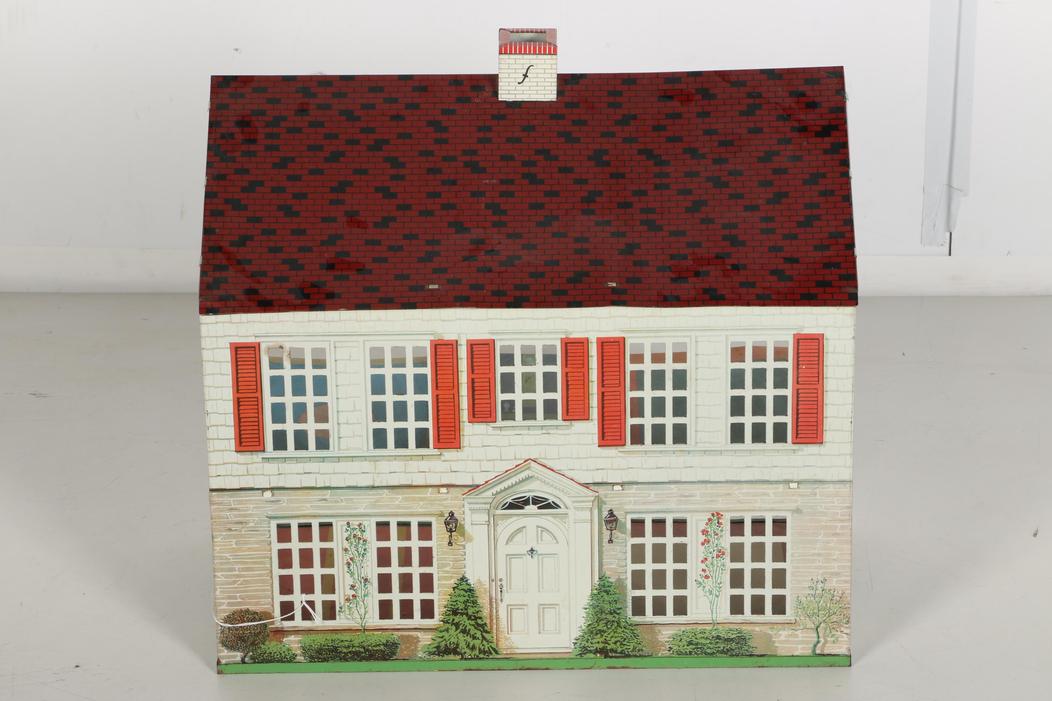 1948 F.W. Woodworth Playsteel Tin-Litho Doll House