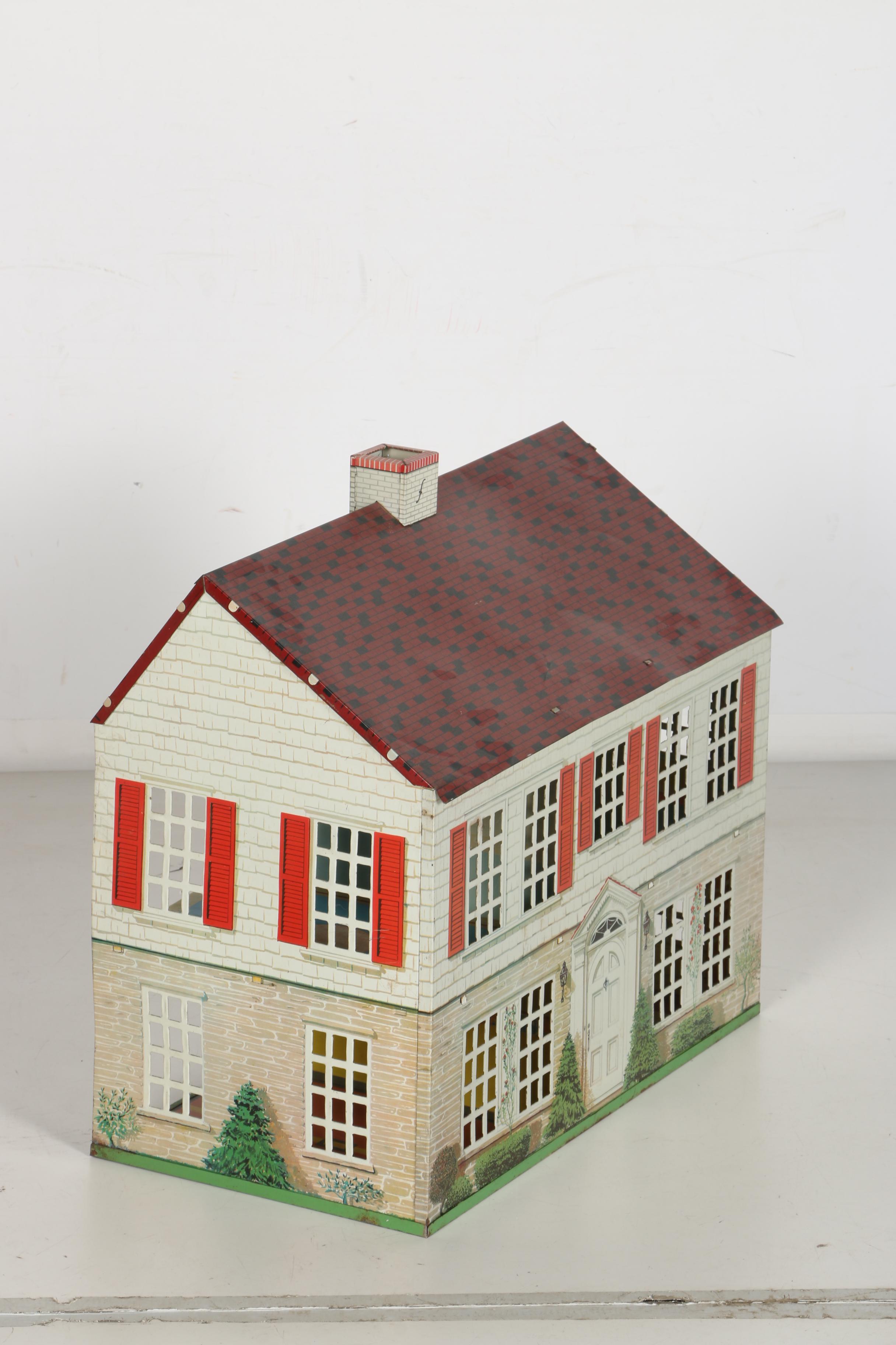 1948 F.W. Woodworth Playsteel Tin-Litho Doll House
