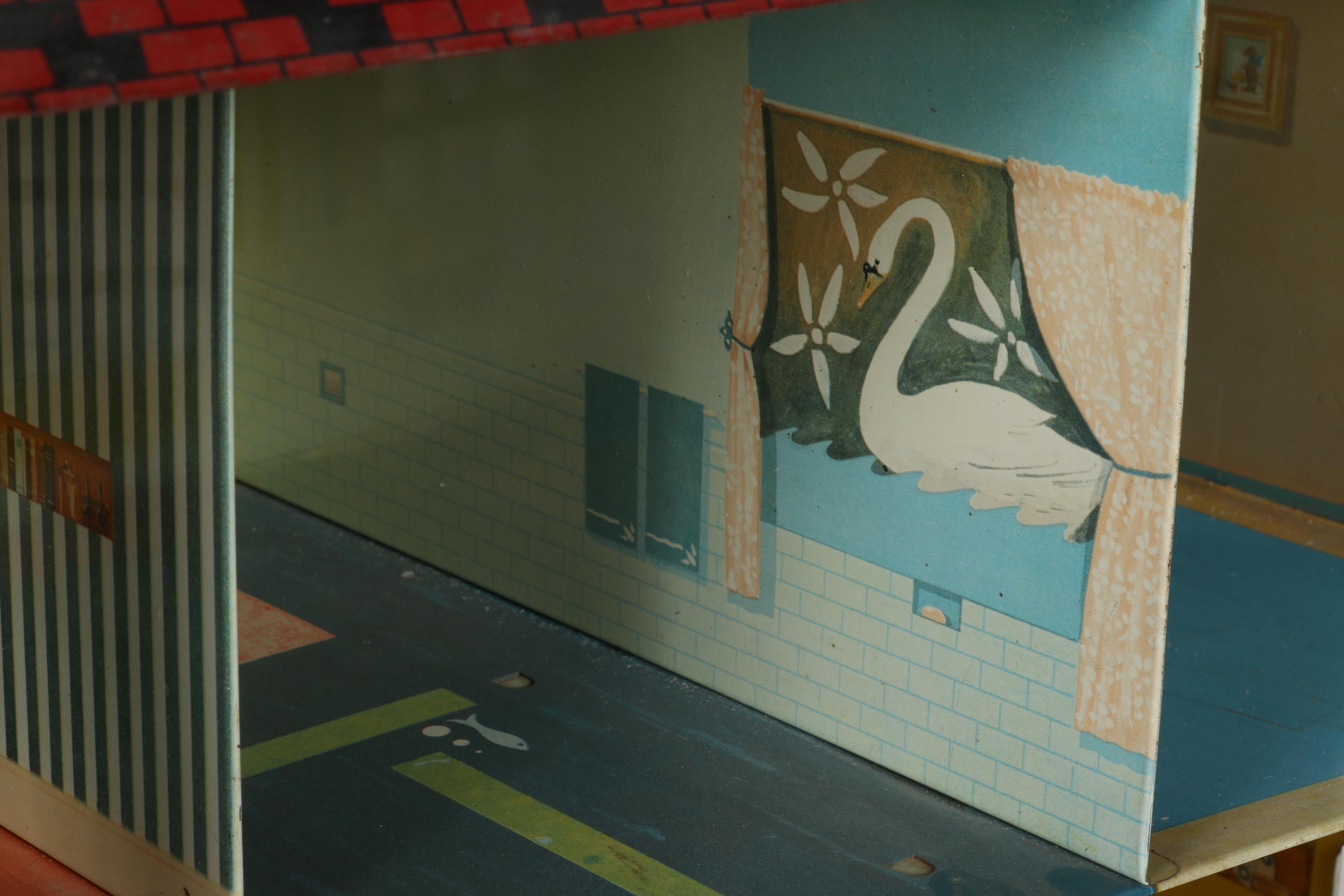 1948 F.W. Woodworth Playsteel Tin-Litho Doll House