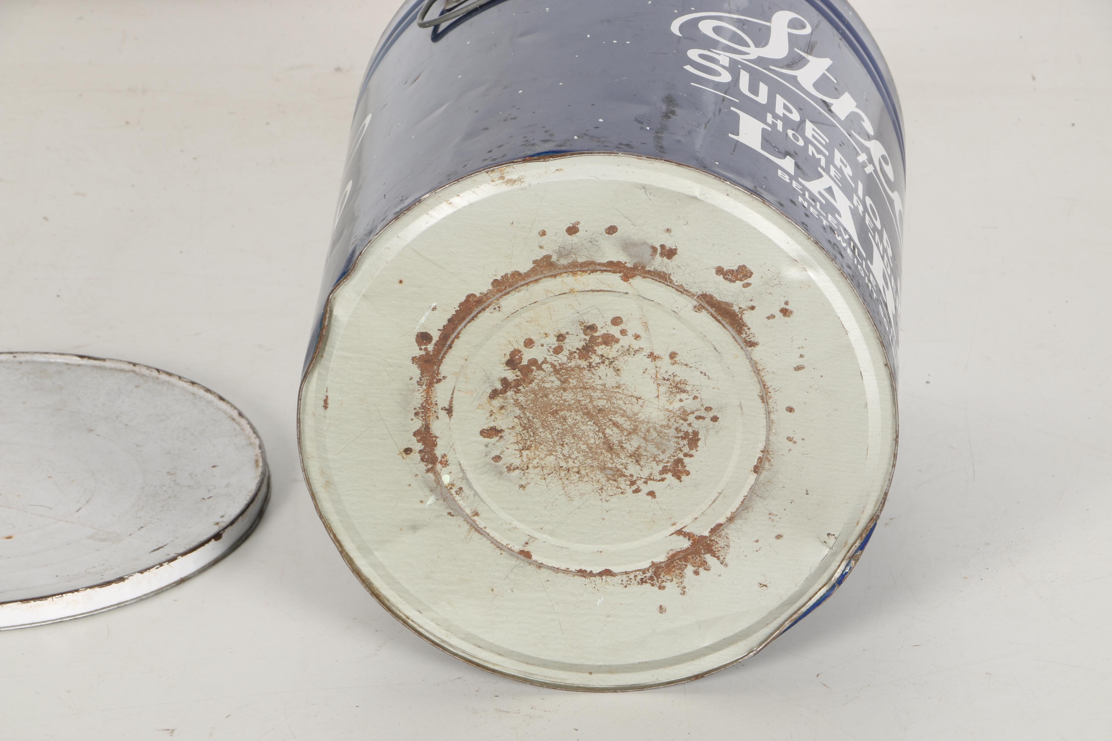 Vintage "Streck Superior Brand" Steel Lard Can