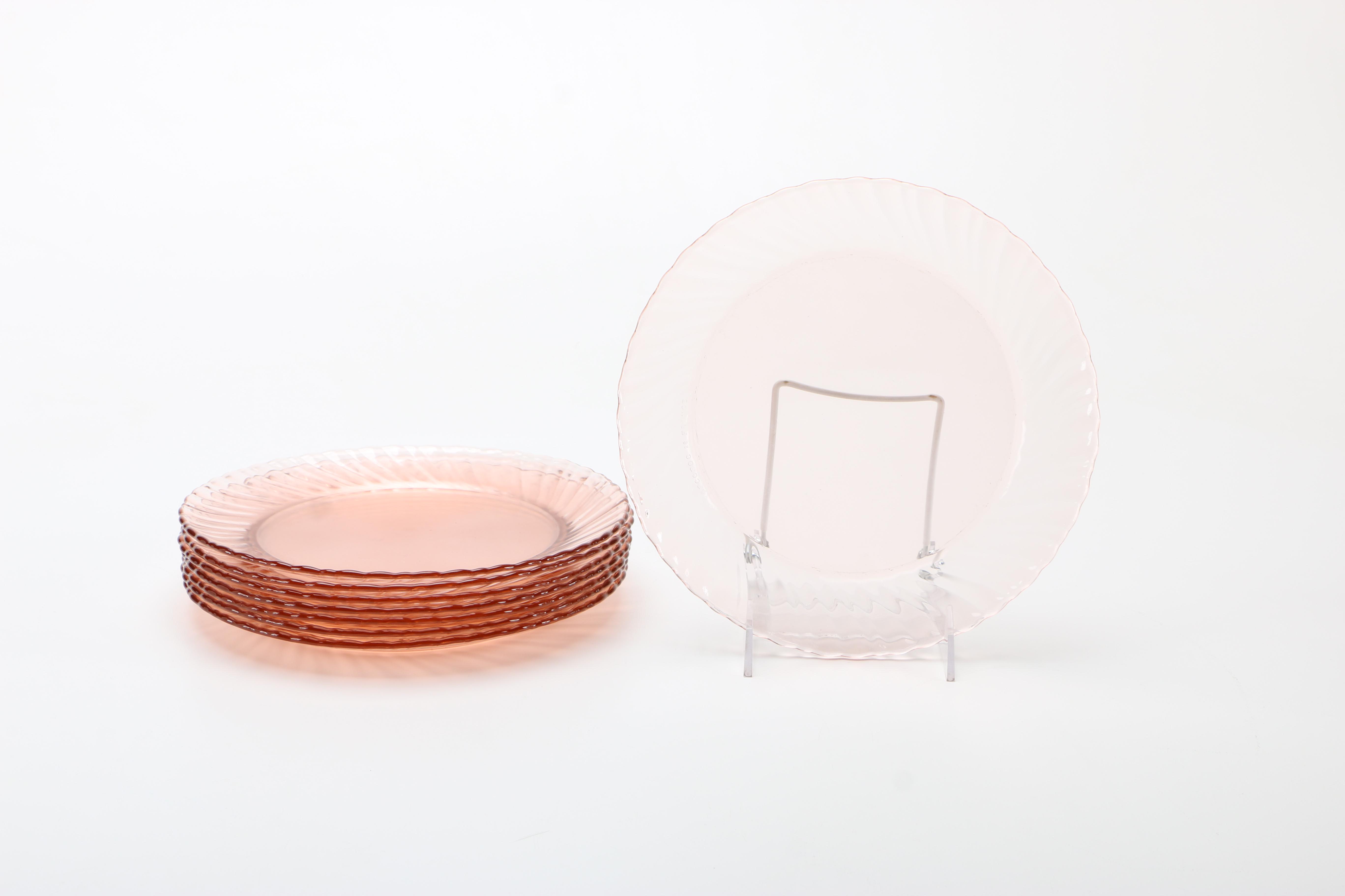 Pink Depression Glassware Featuring "Rosaline" Spiral Pattern