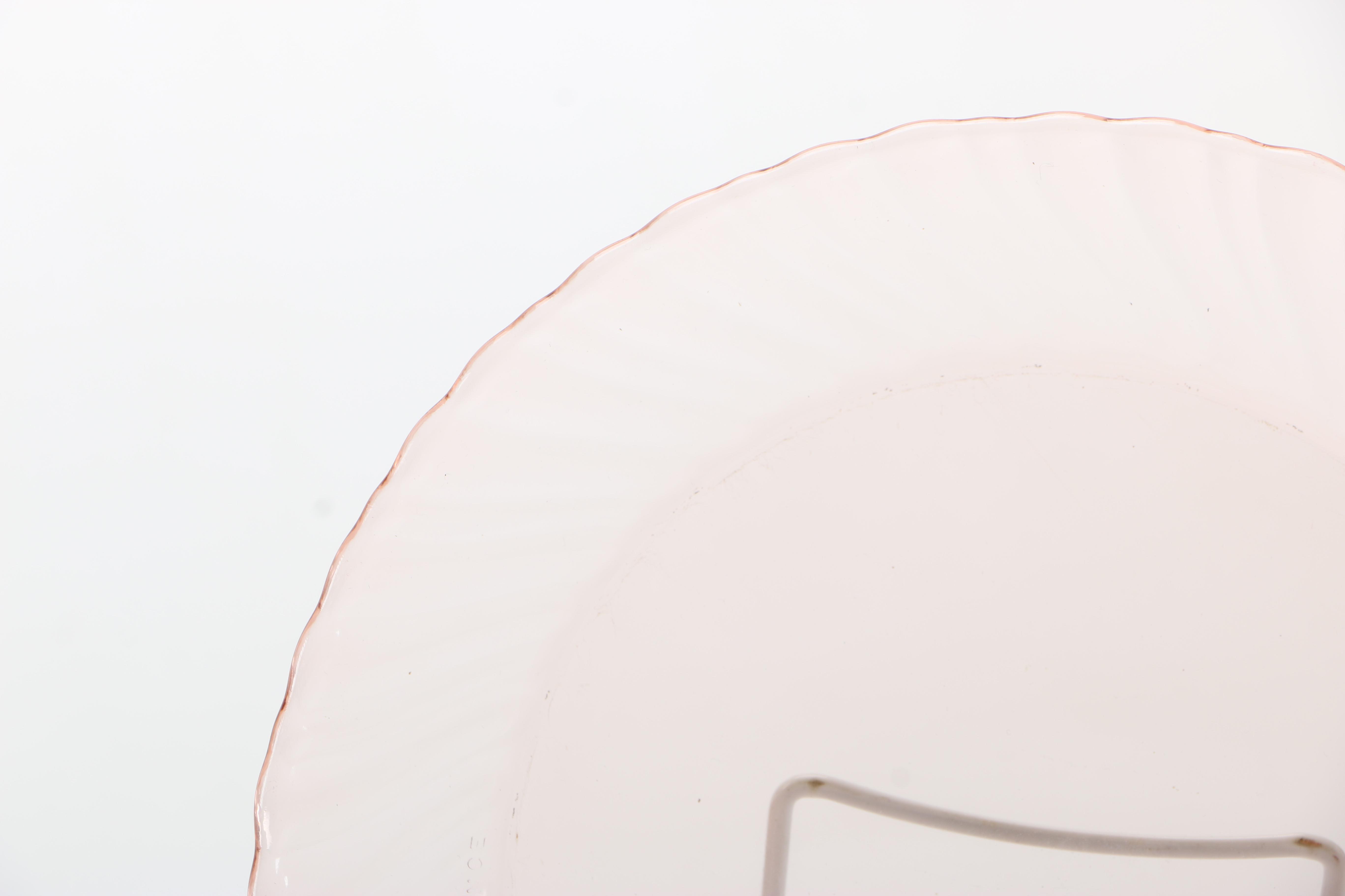 Pink Depression Glassware Featuring "Rosaline" Spiral Pattern