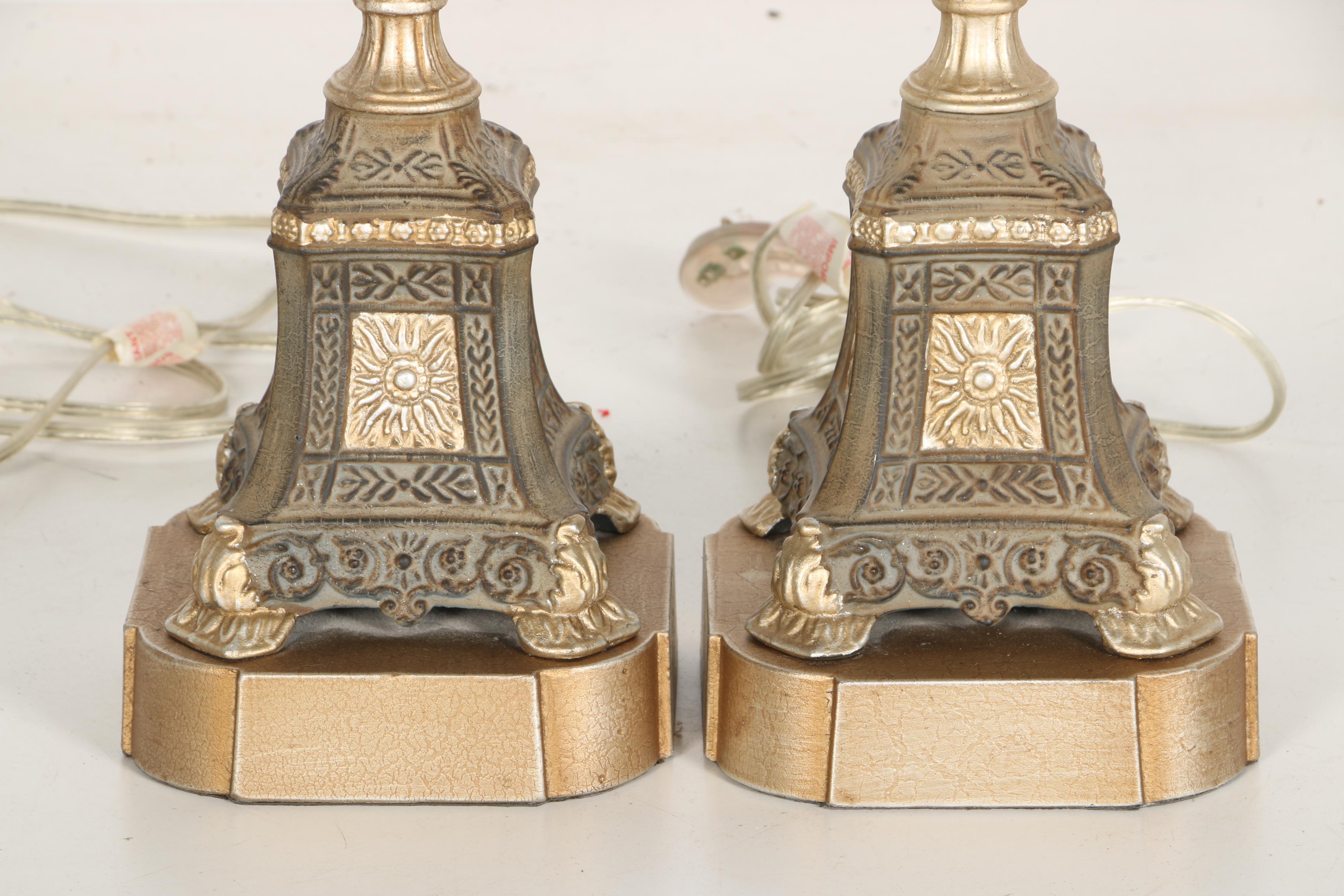 Ornate Gold Tone Lamps