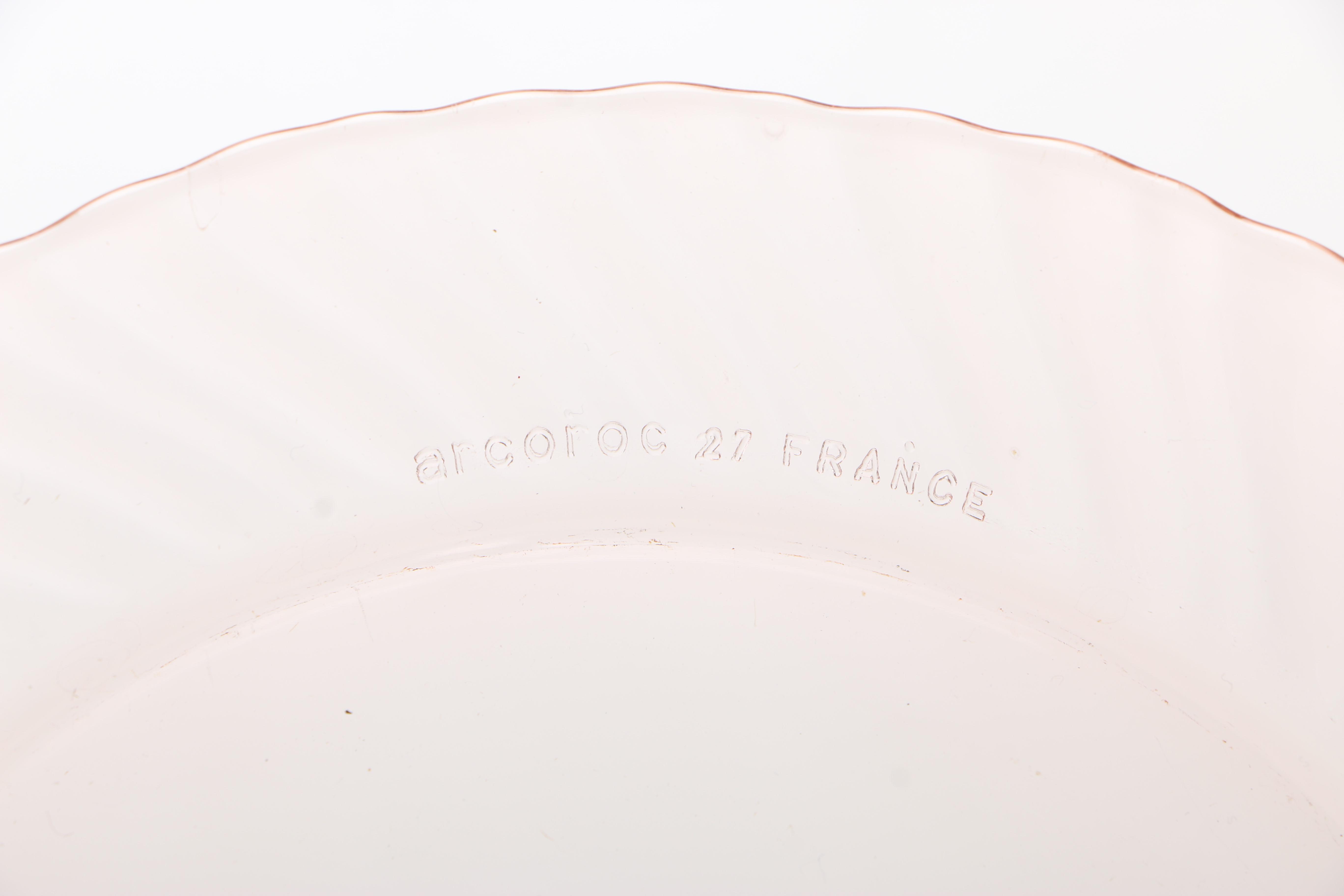 Pink Depression Glassware Featuring "Rosaline" Spiral Pattern