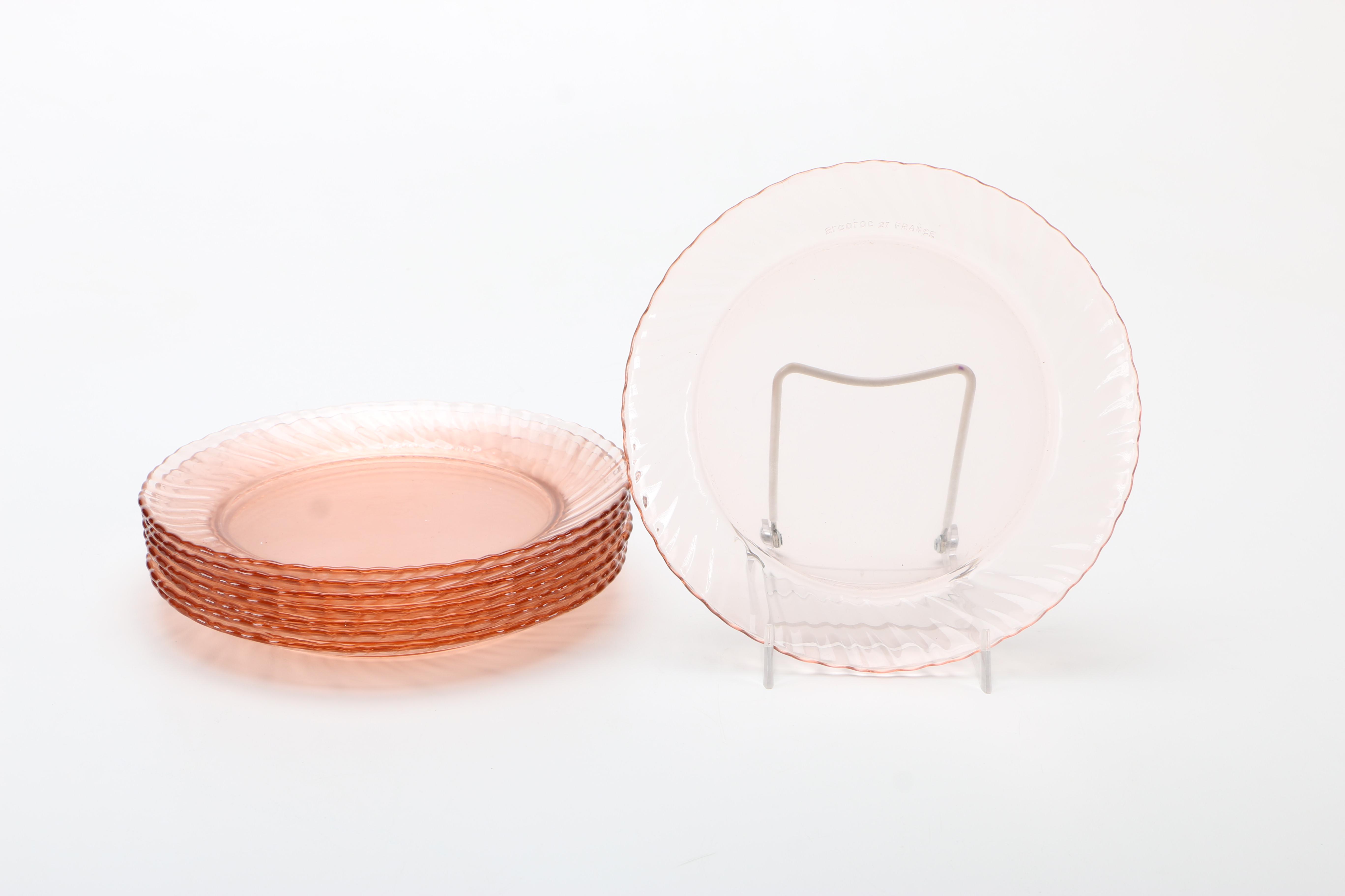 Pink Depression Glassware Featuring "Rosaline" Spiral Pattern