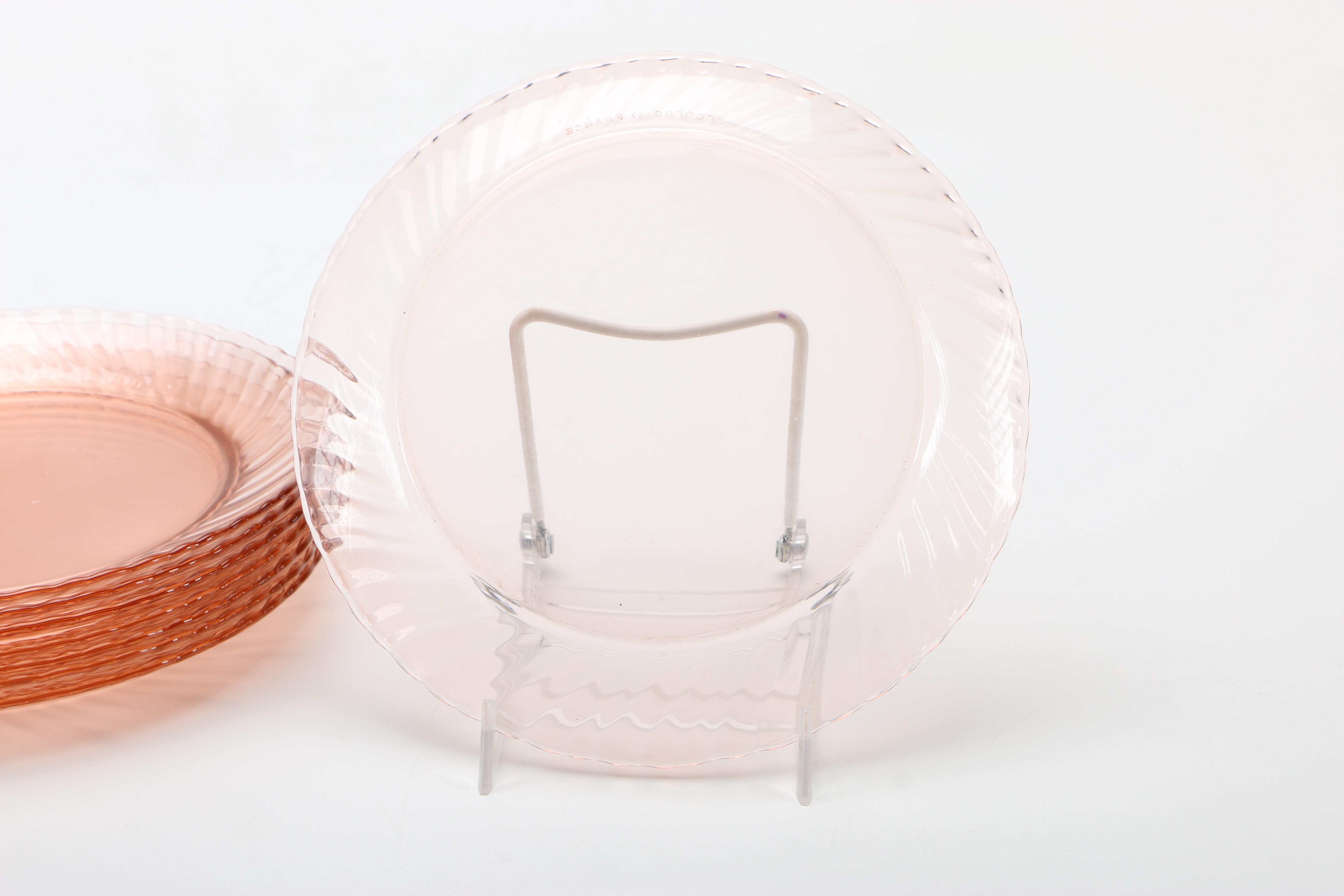 Pink Depression Glassware Featuring "Rosaline" Spiral Pattern