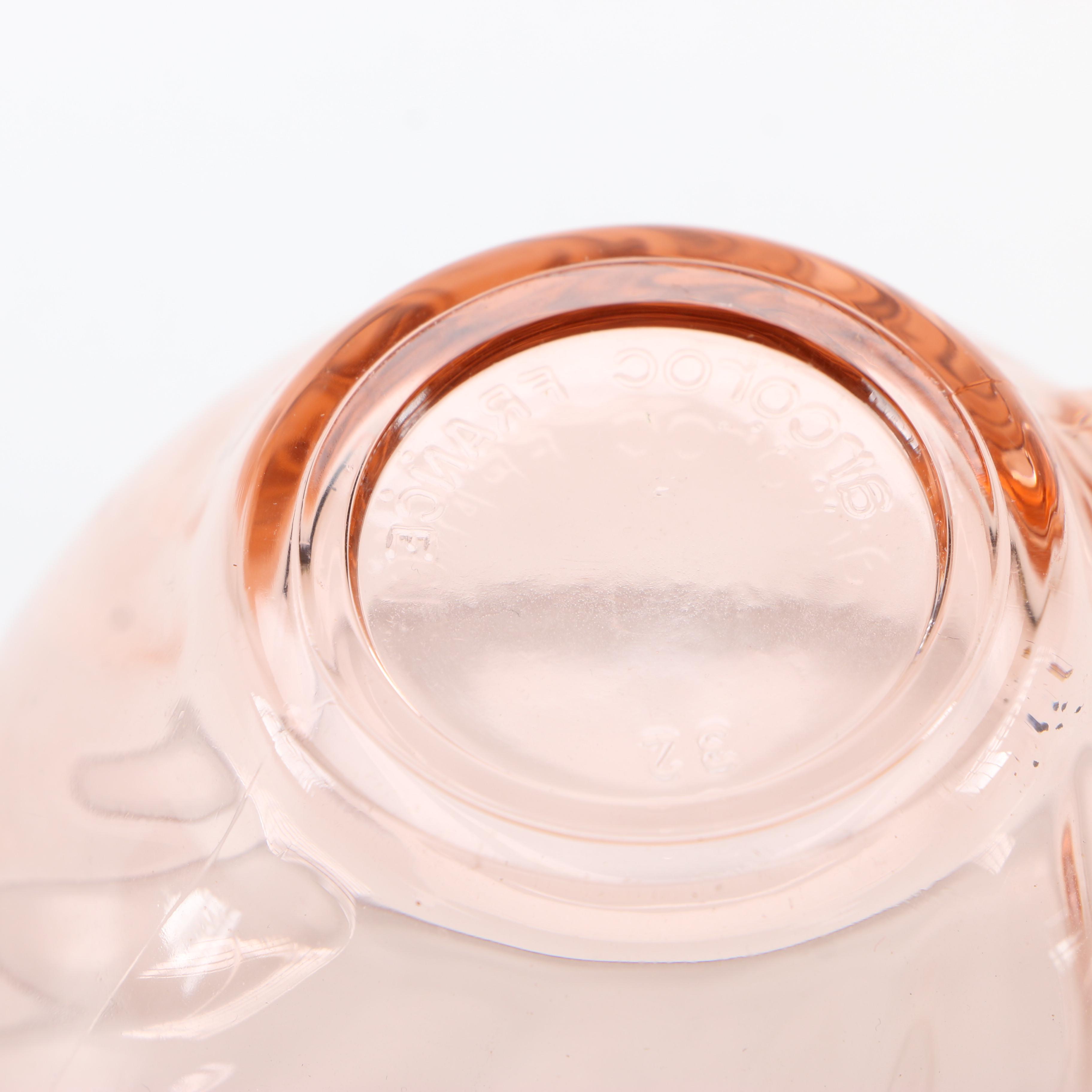 Pink Depression Glassware Featuring "Rosaline" Spiral Pattern