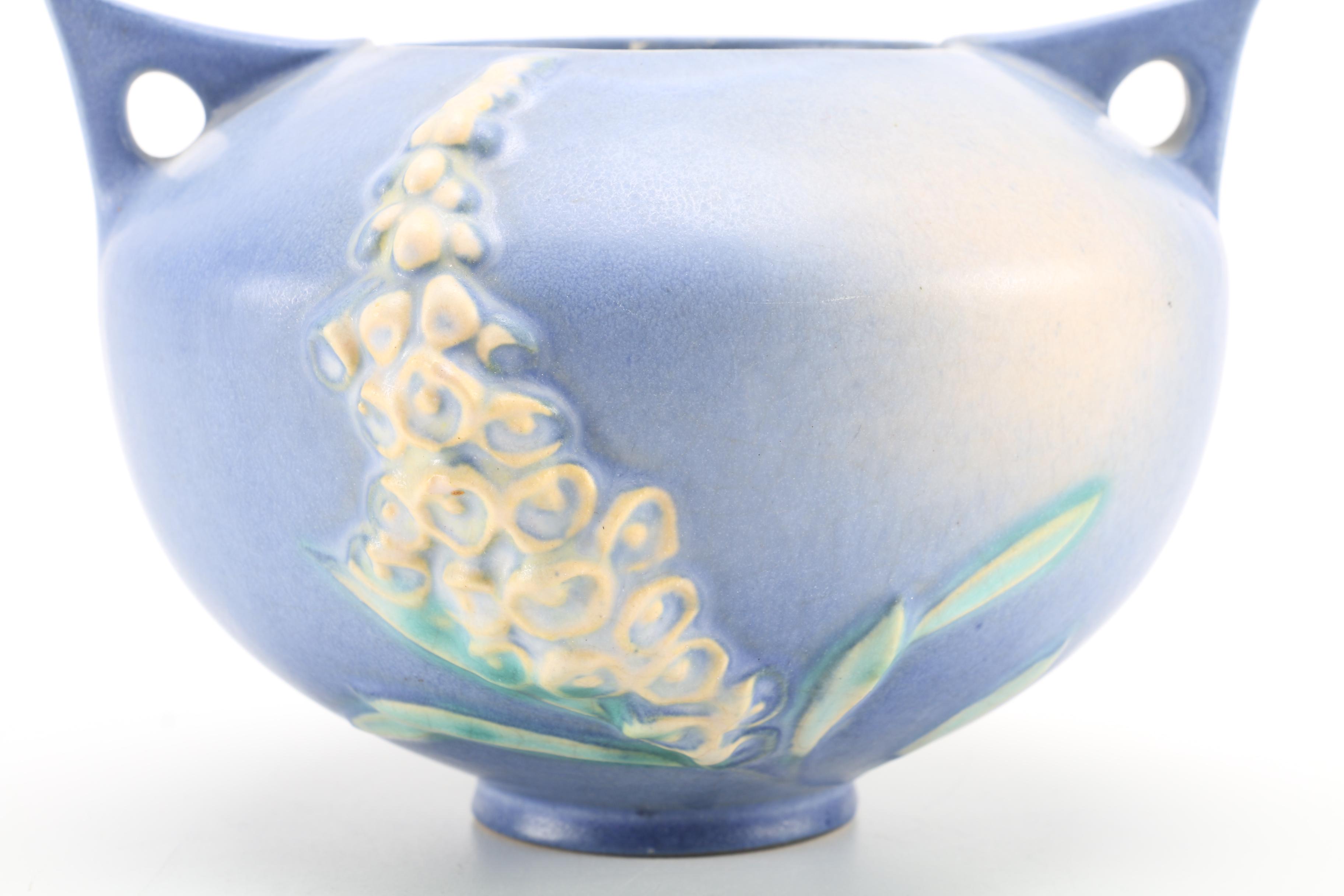 Roseville Pottery "White Rose", "Foxglove" and "White Lily" Vessels