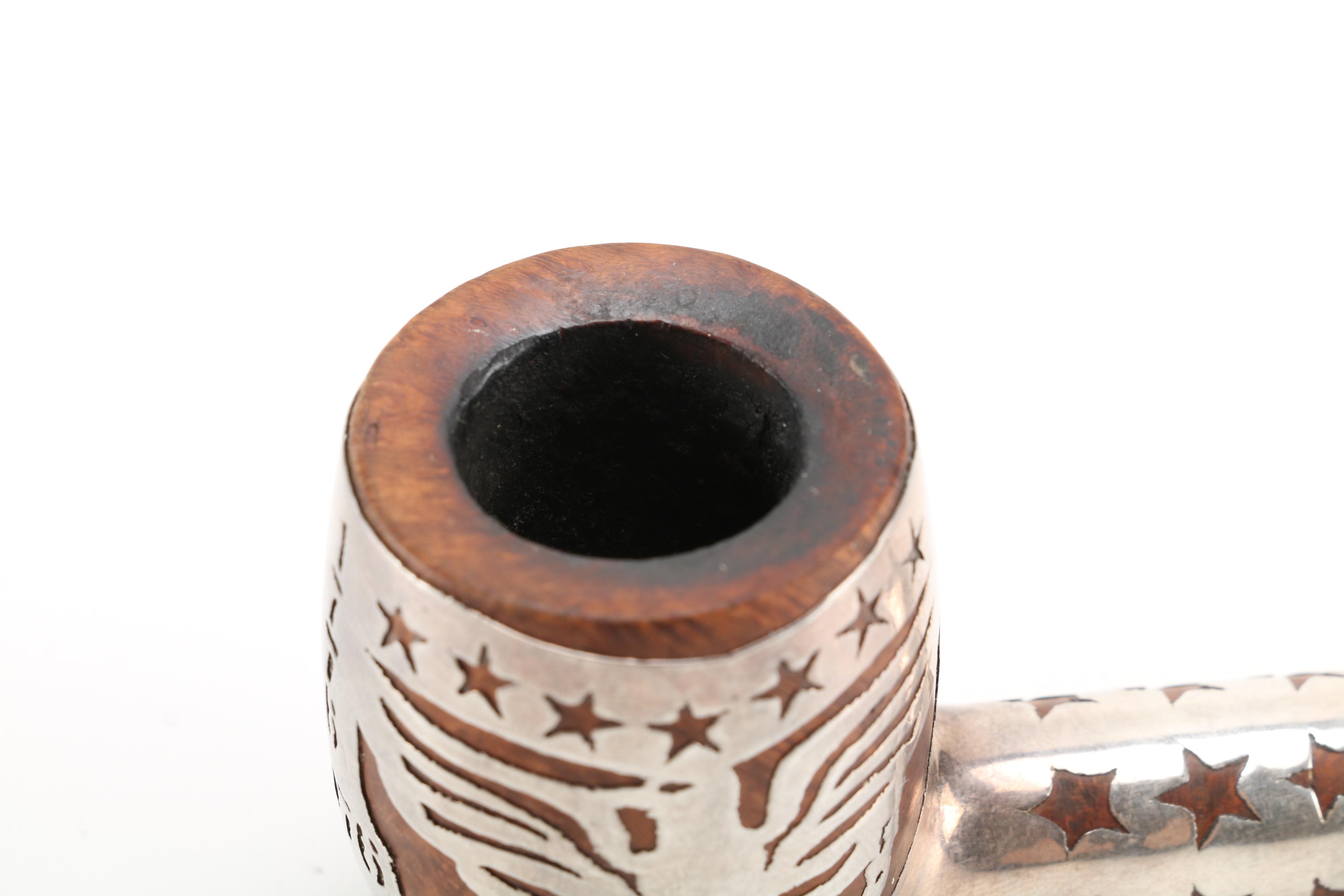 Sterling Silver and Wood Bicentennial Tobacco Pipe