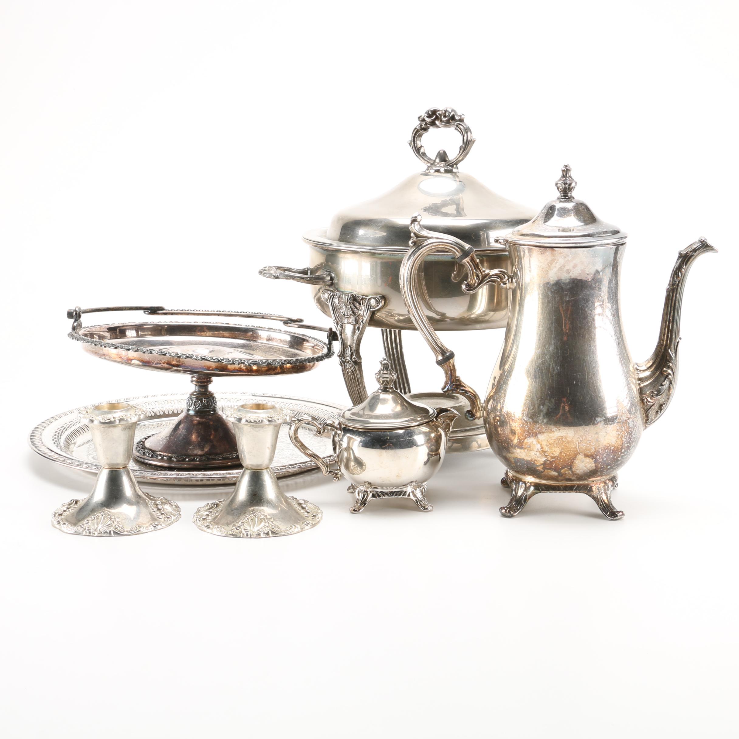 Silver Plate Servingware Including Wm Rogers and Godinger