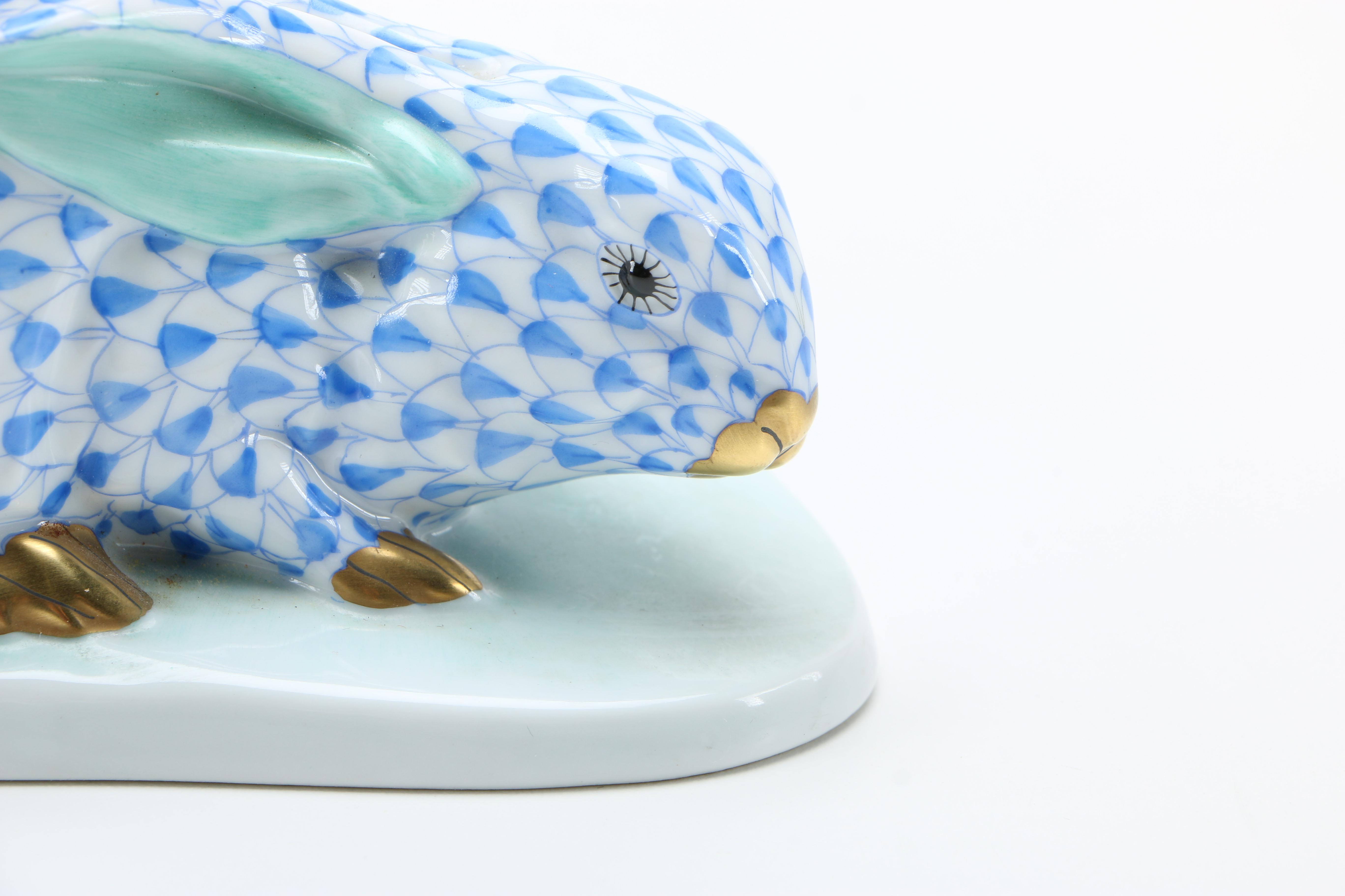 Herend Pair of Rabbit Figures