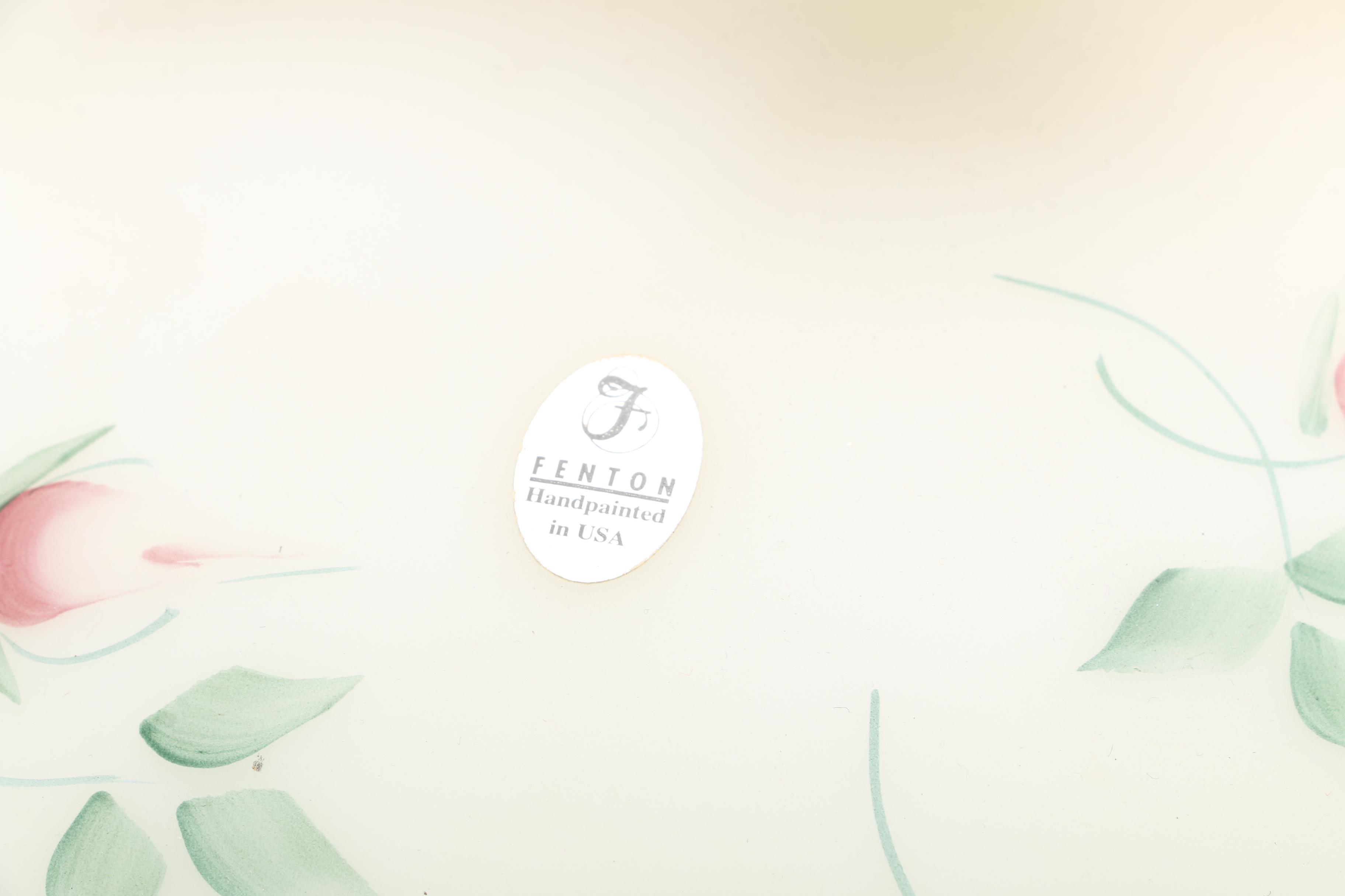 Fenton Hurricane Lamp and Books