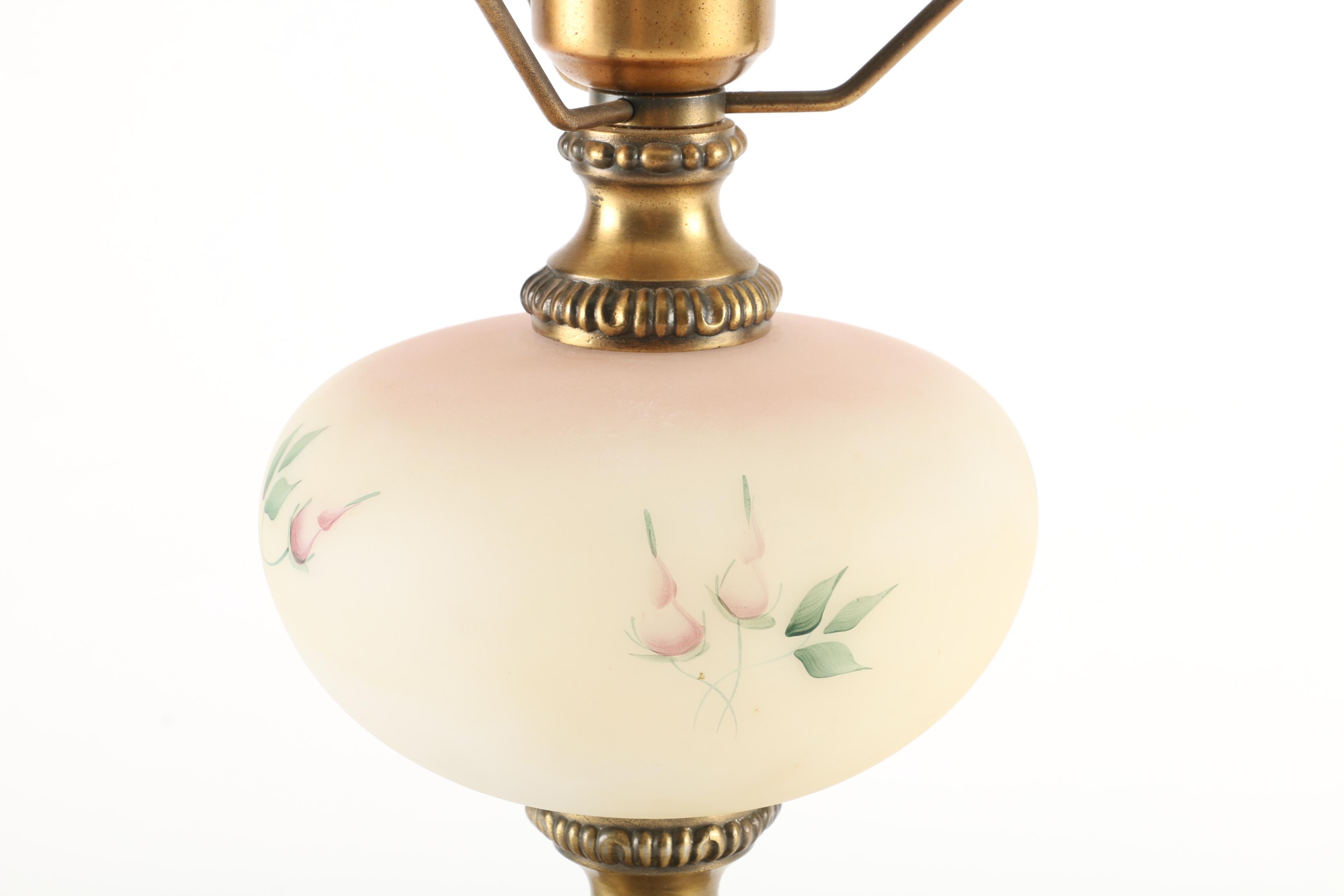 Fenton Hurricane Lamp and Books