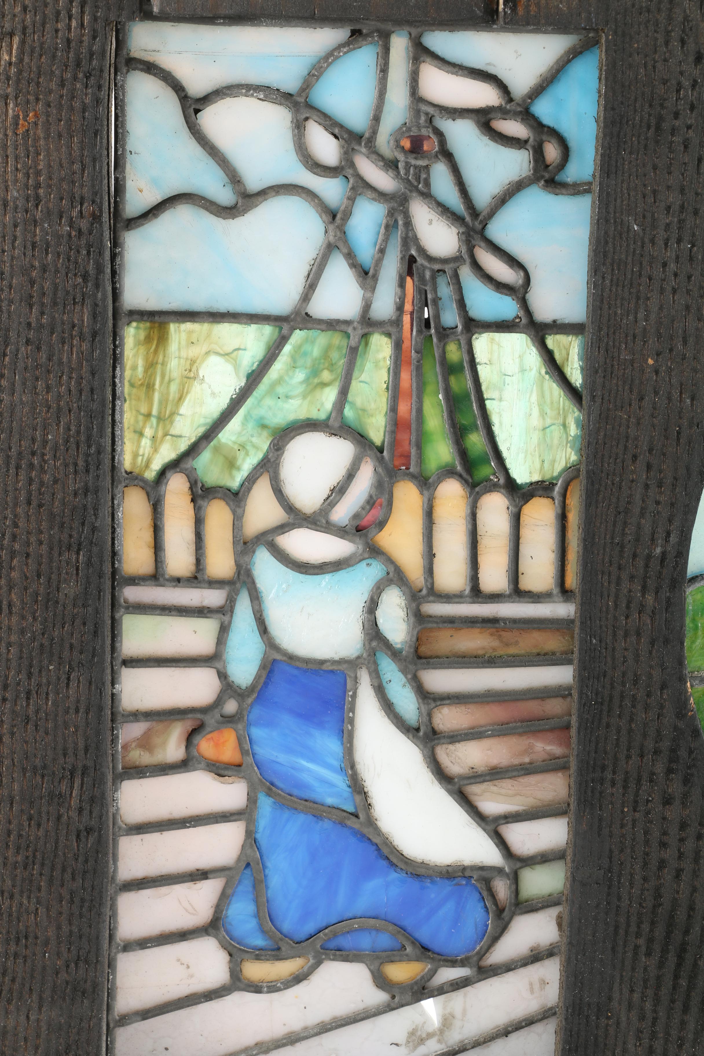 Stained Glass Panel of Windmill