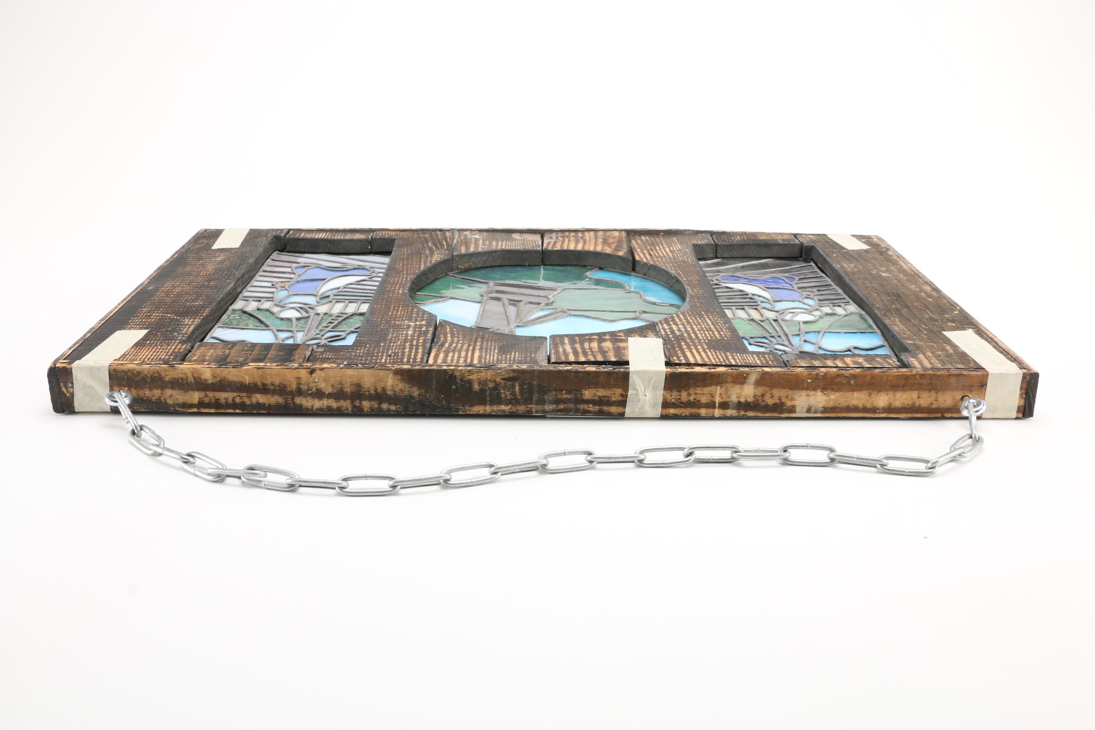 Stained Glass Panel of Windmill