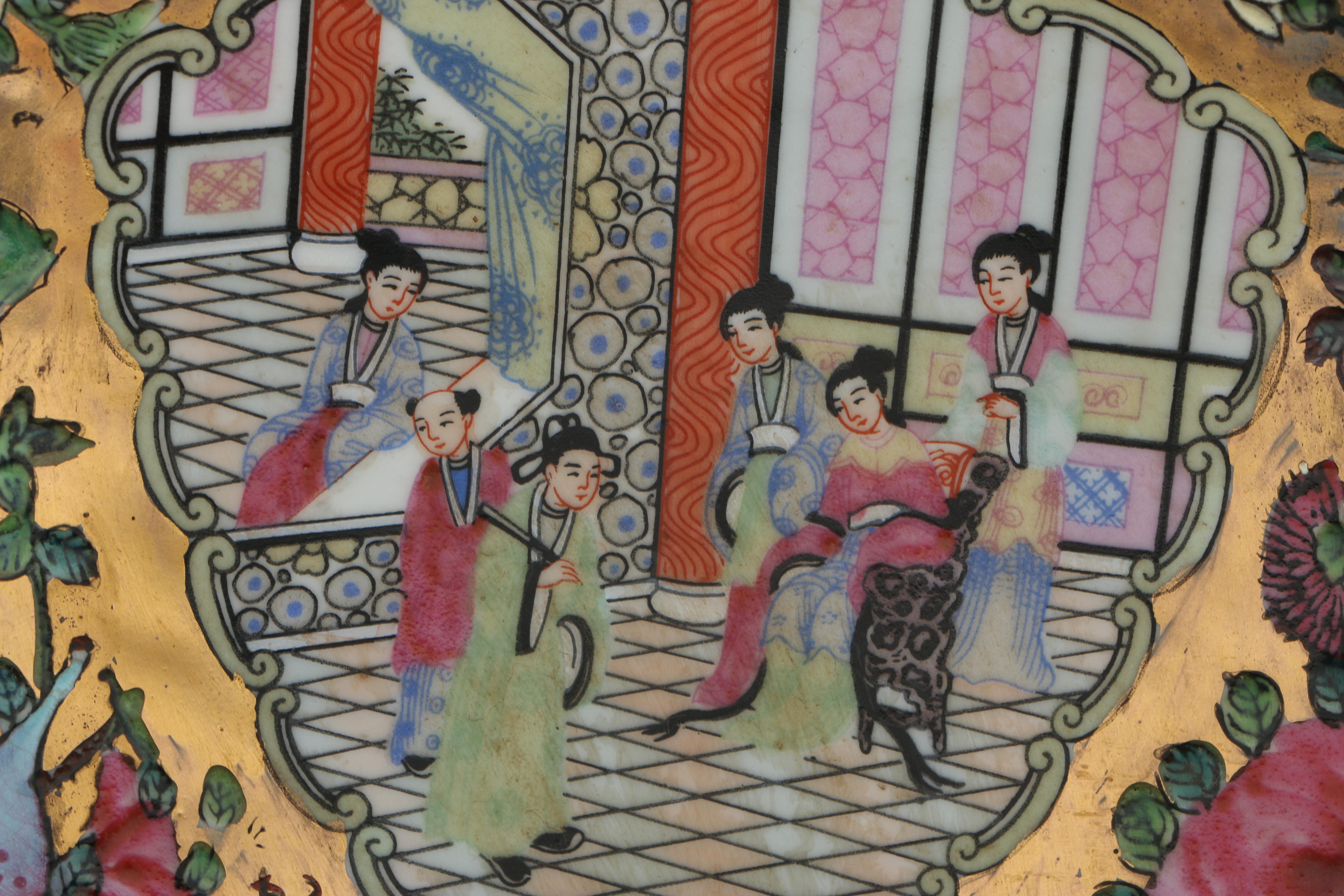 Circa 1960s Chinese Rose Medallion Style Porcelain Bough Pots