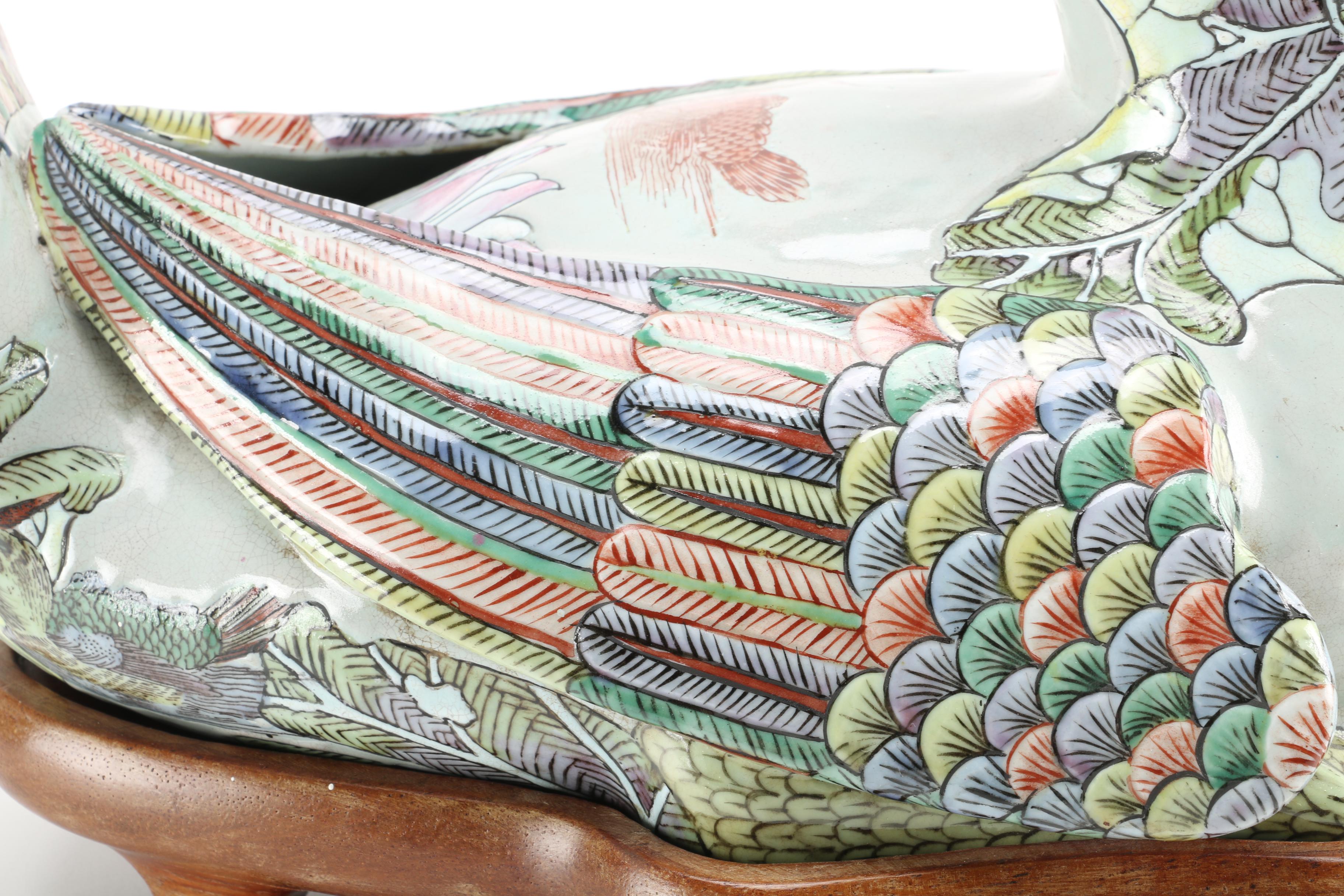 Chinese Hand-Painted Ceramic Duck