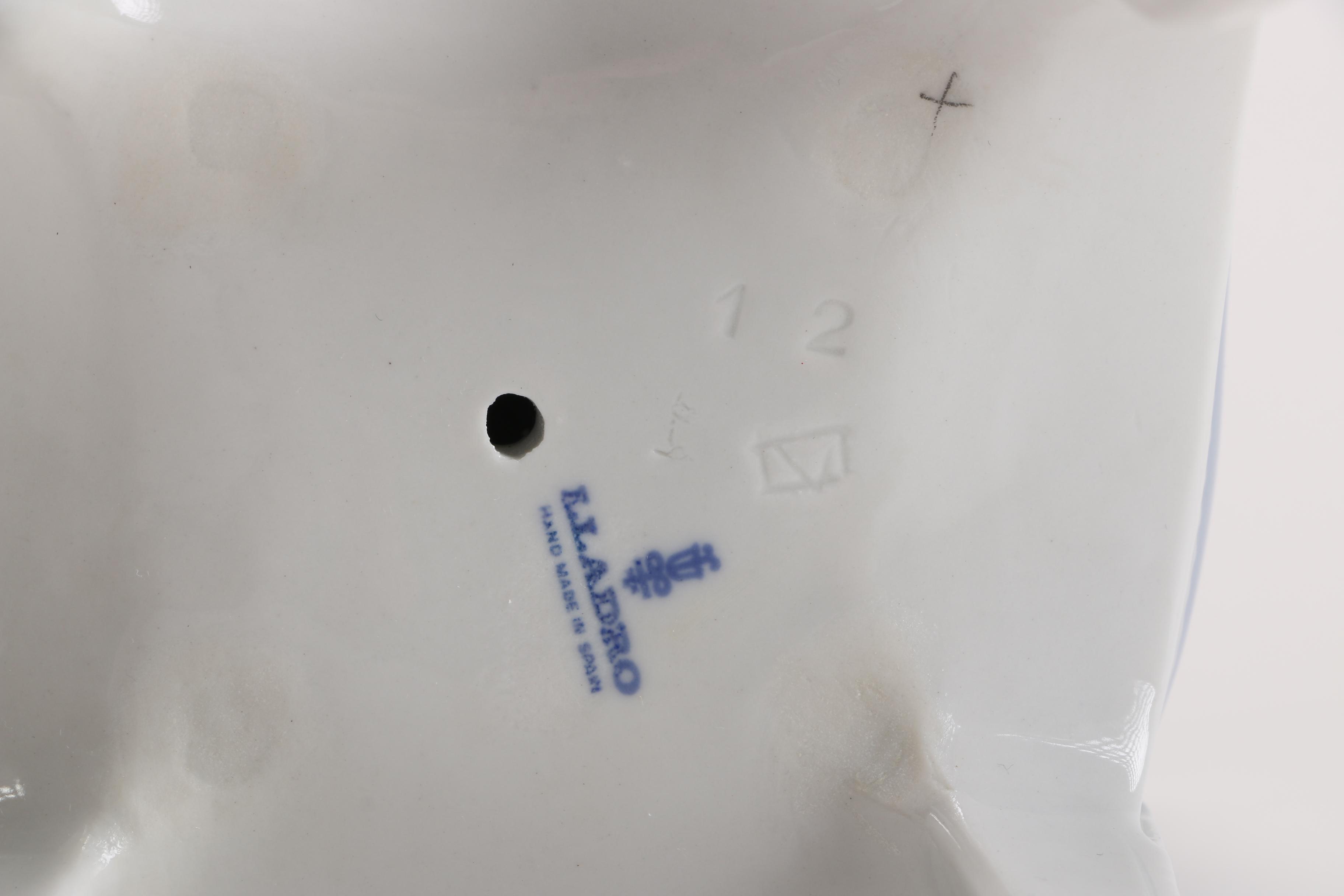 Lladró Young Harlequin Boy in a Chair with a Cat Figurine