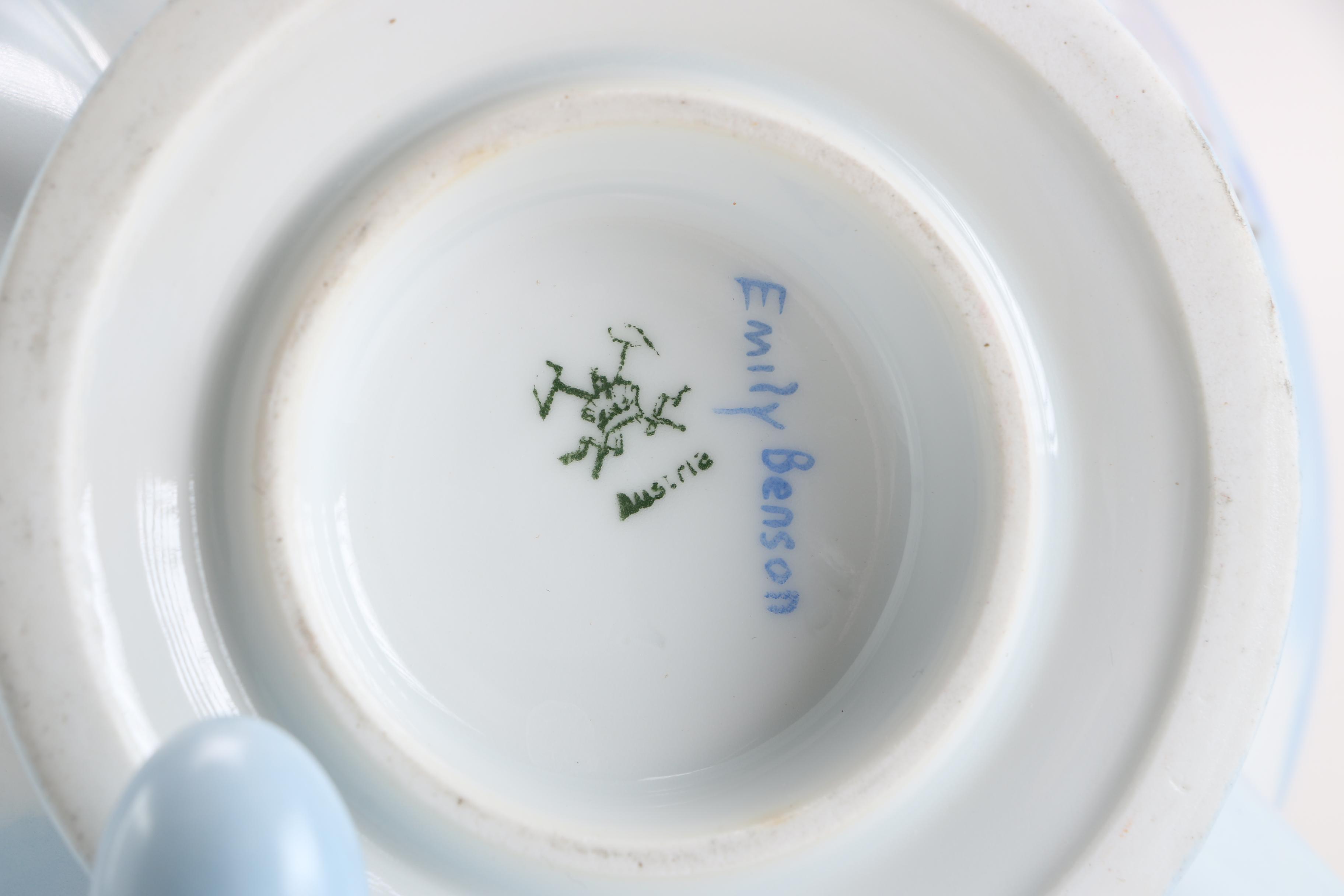 Signed Emily Benson Austrian Porcelain Tea Set