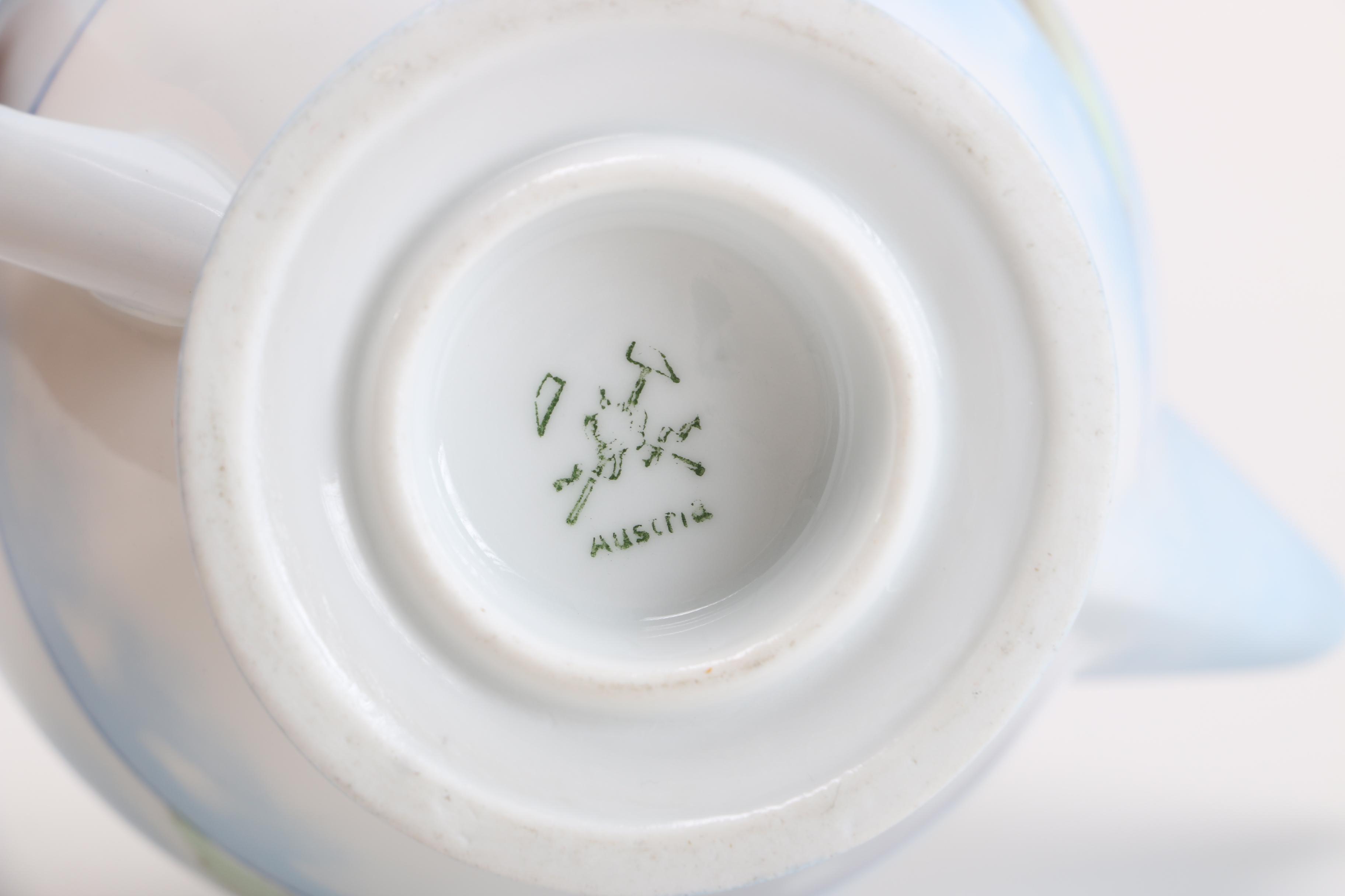 Signed Emily Benson Austrian Porcelain Tea Set