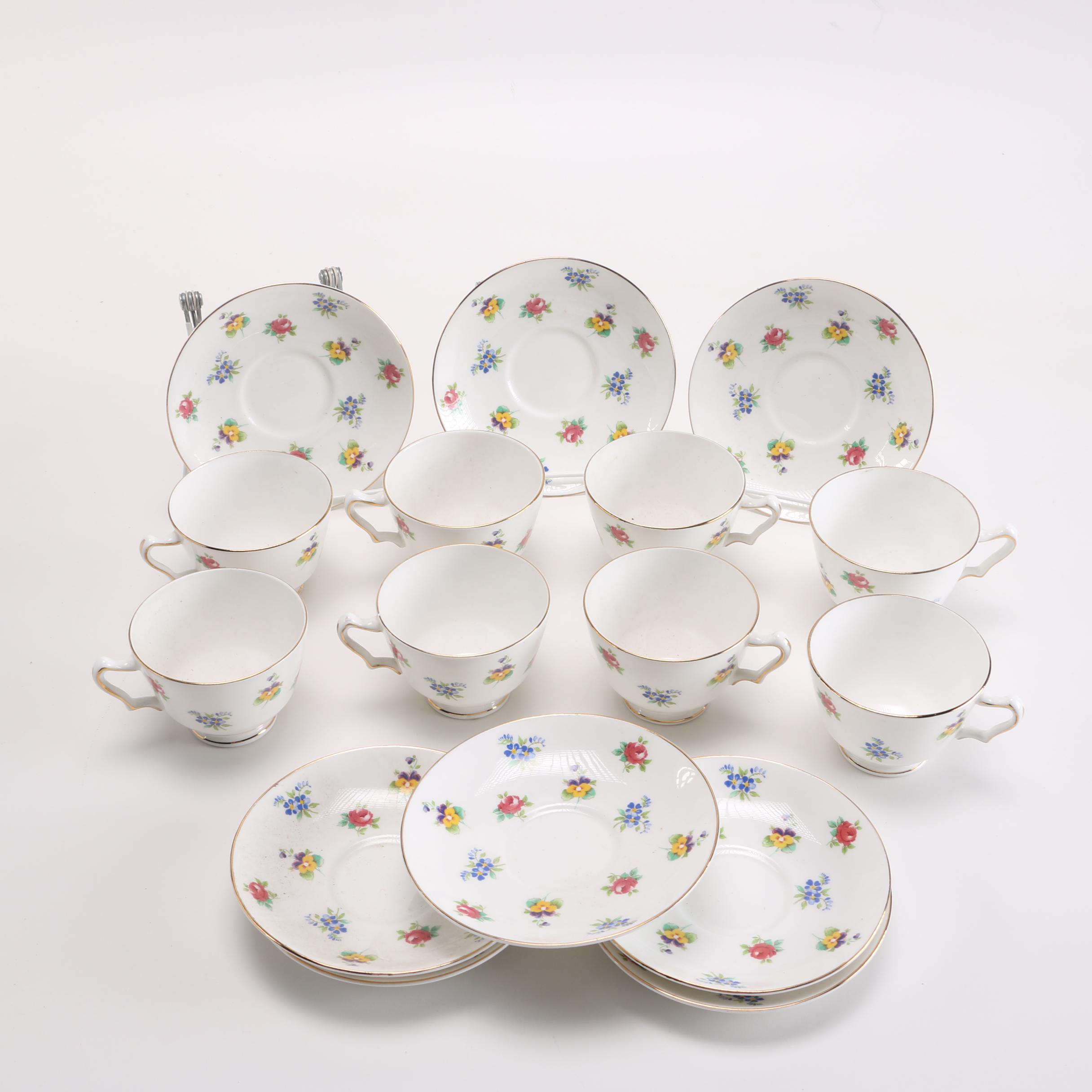 Crown Staffordshire "Smooth Floral Bouquet" Fine Bone China