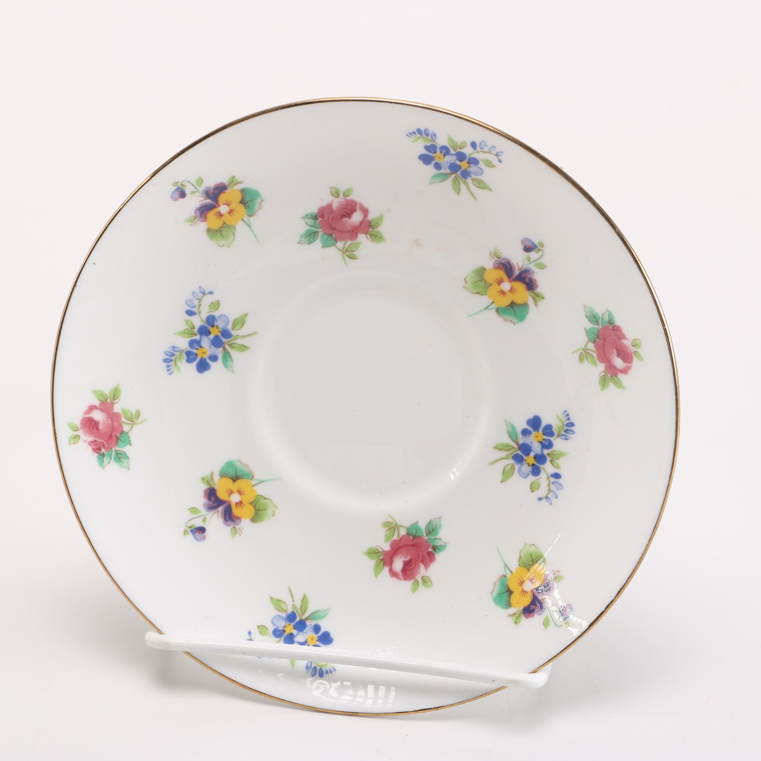 Crown Staffordshire "Smooth Floral Bouquet" Fine Bone China