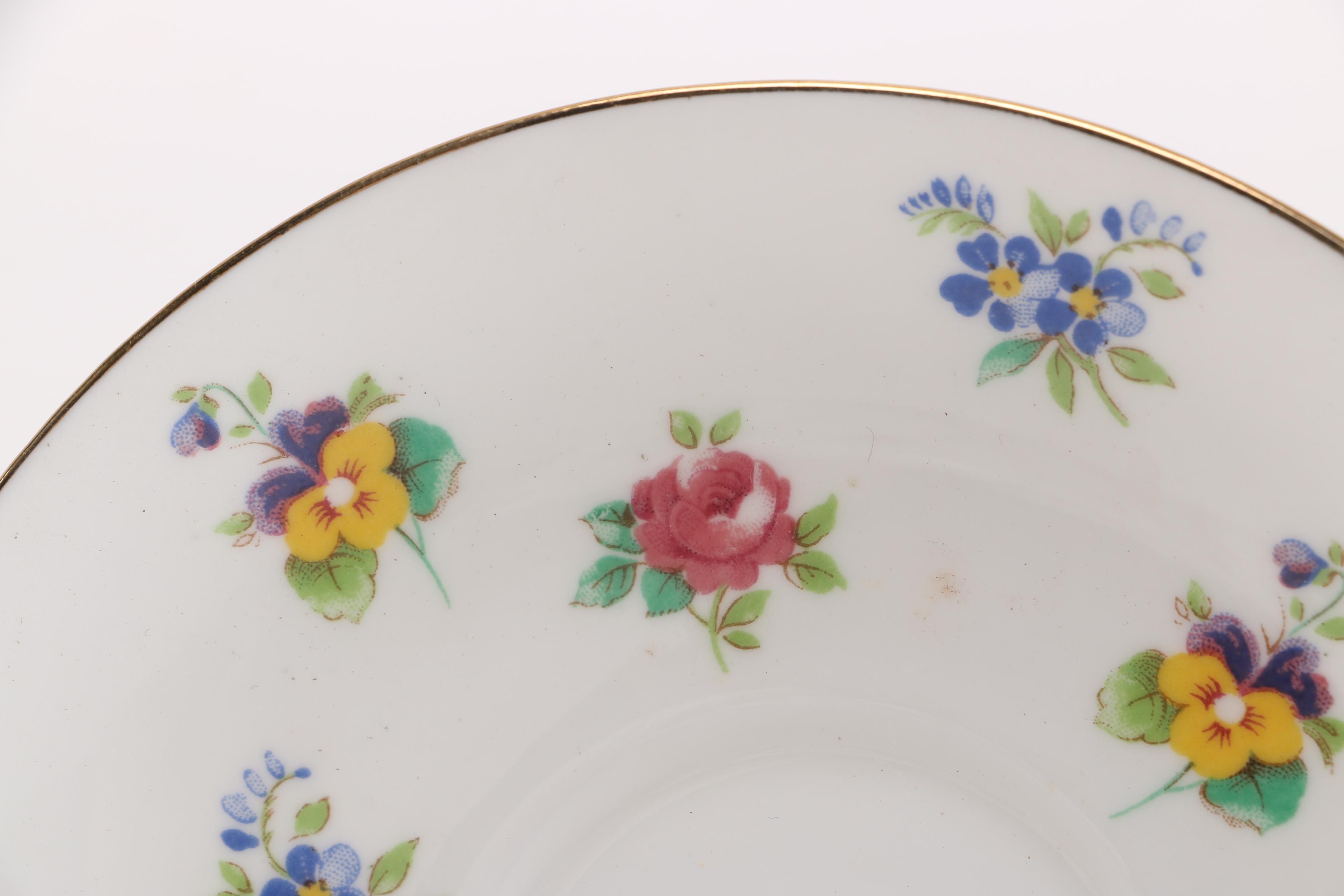 Crown Staffordshire "Smooth Floral Bouquet" Fine Bone China
