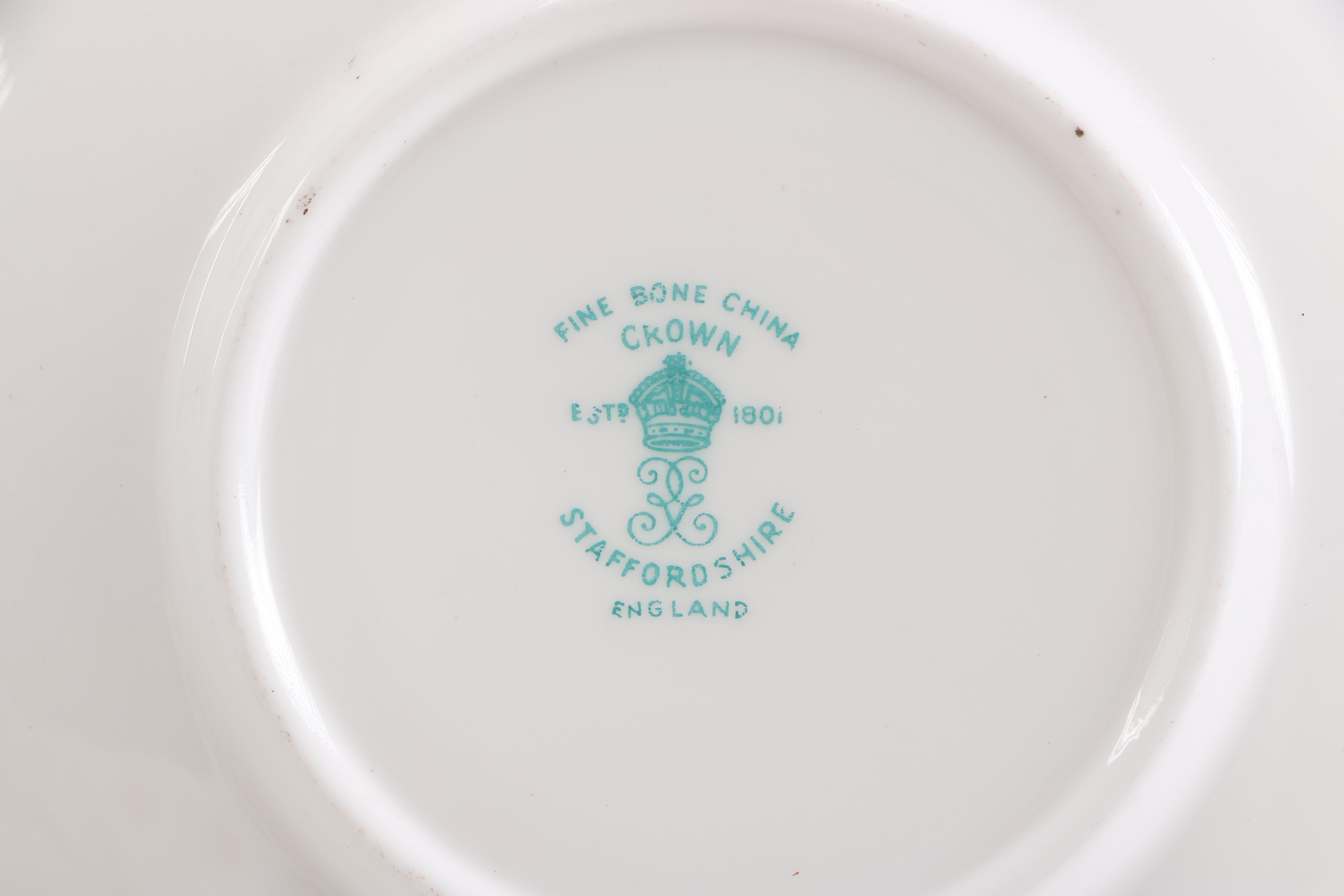 Crown Staffordshire "Smooth Floral Bouquet" Fine Bone China