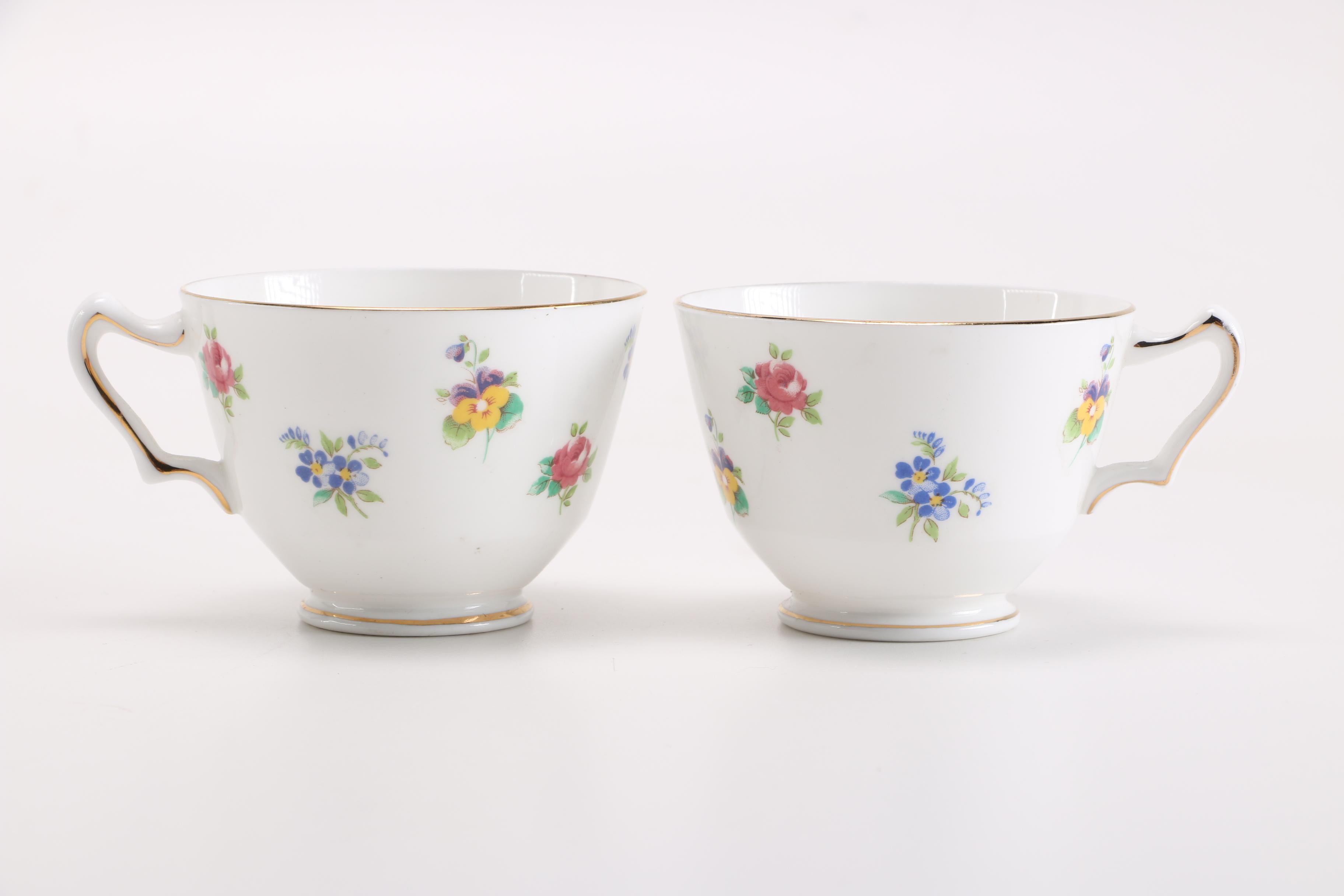 Crown Staffordshire "Smooth Floral Bouquet" Fine Bone China