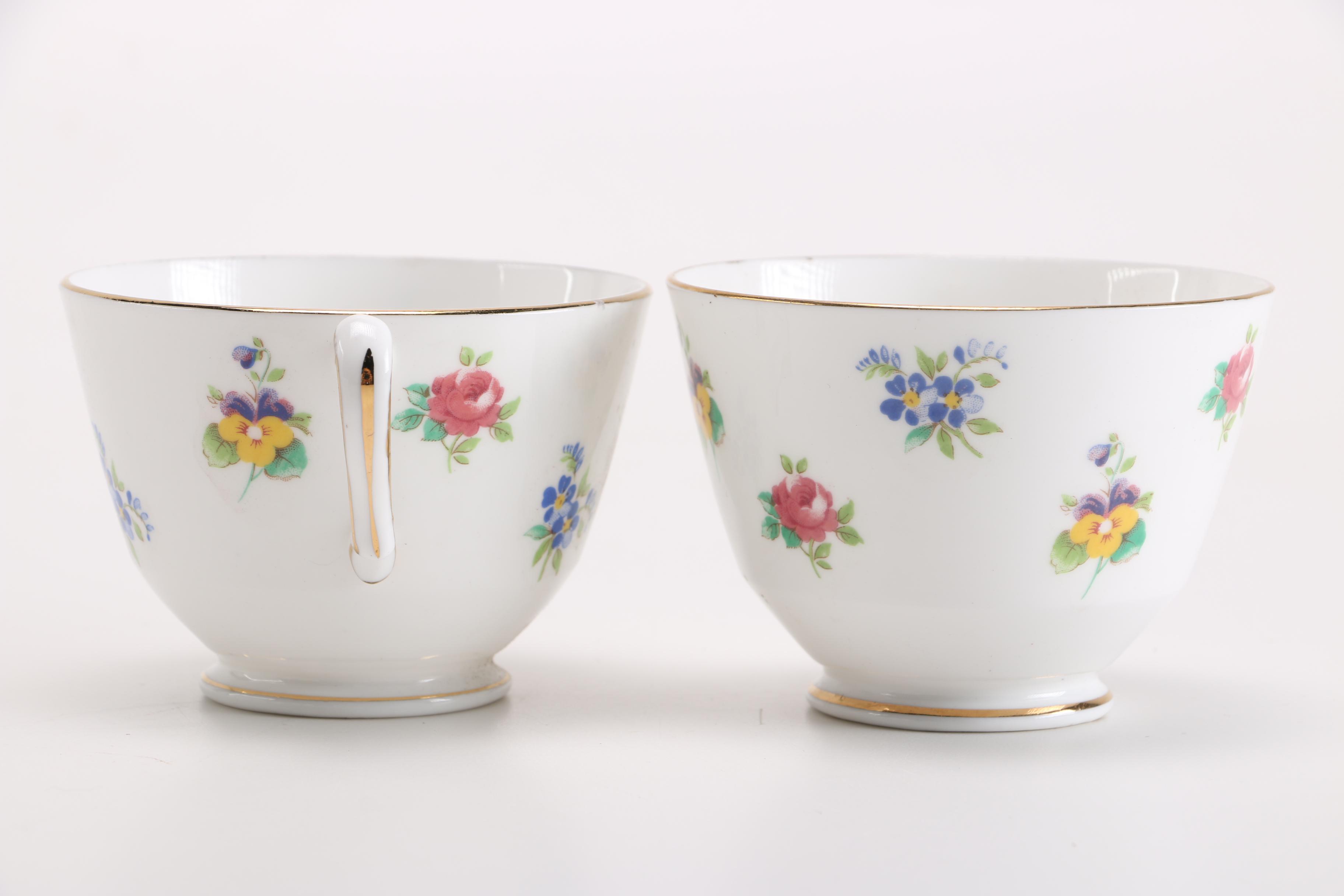 Crown Staffordshire "Smooth Floral Bouquet" Fine Bone China