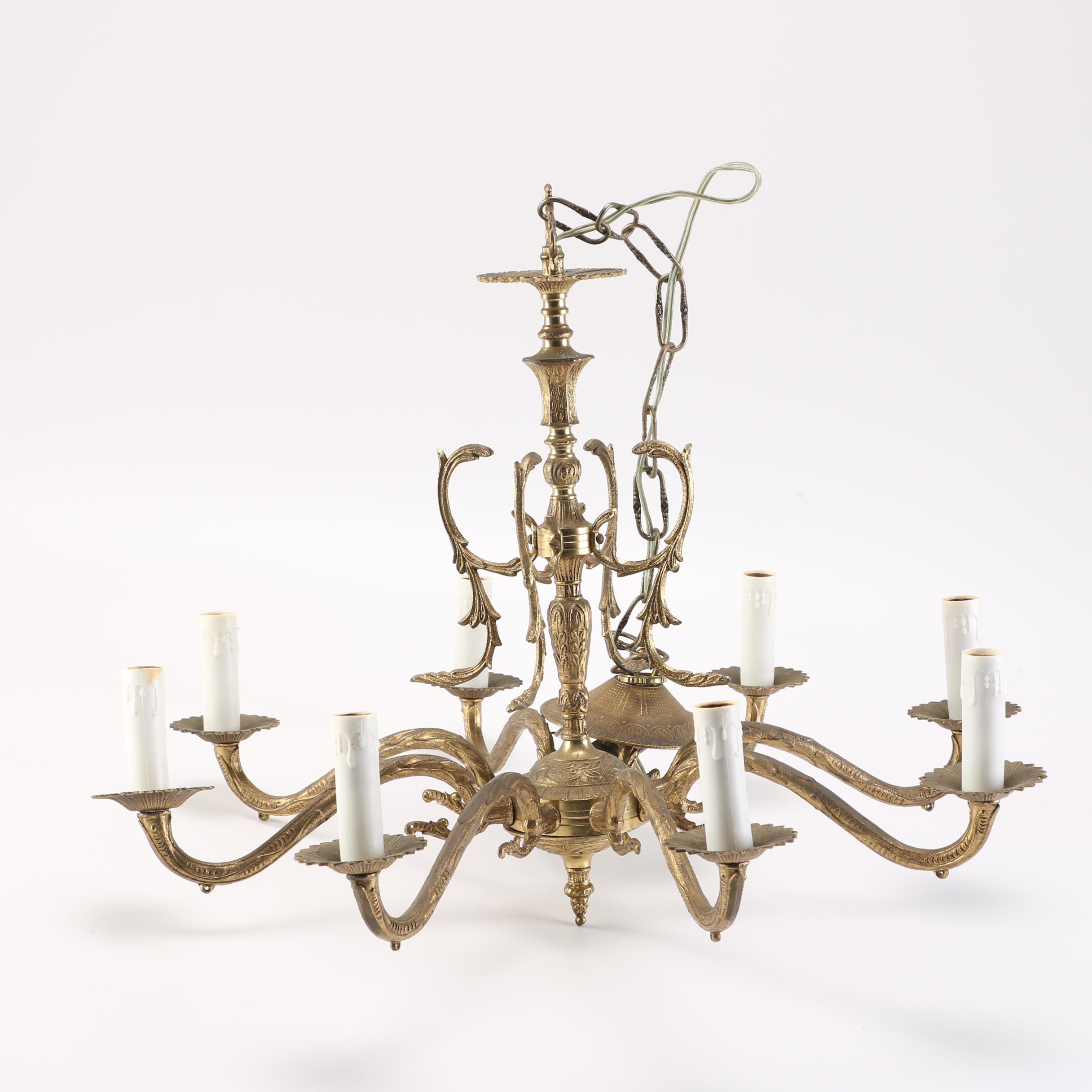 Brass Tone Chandlier