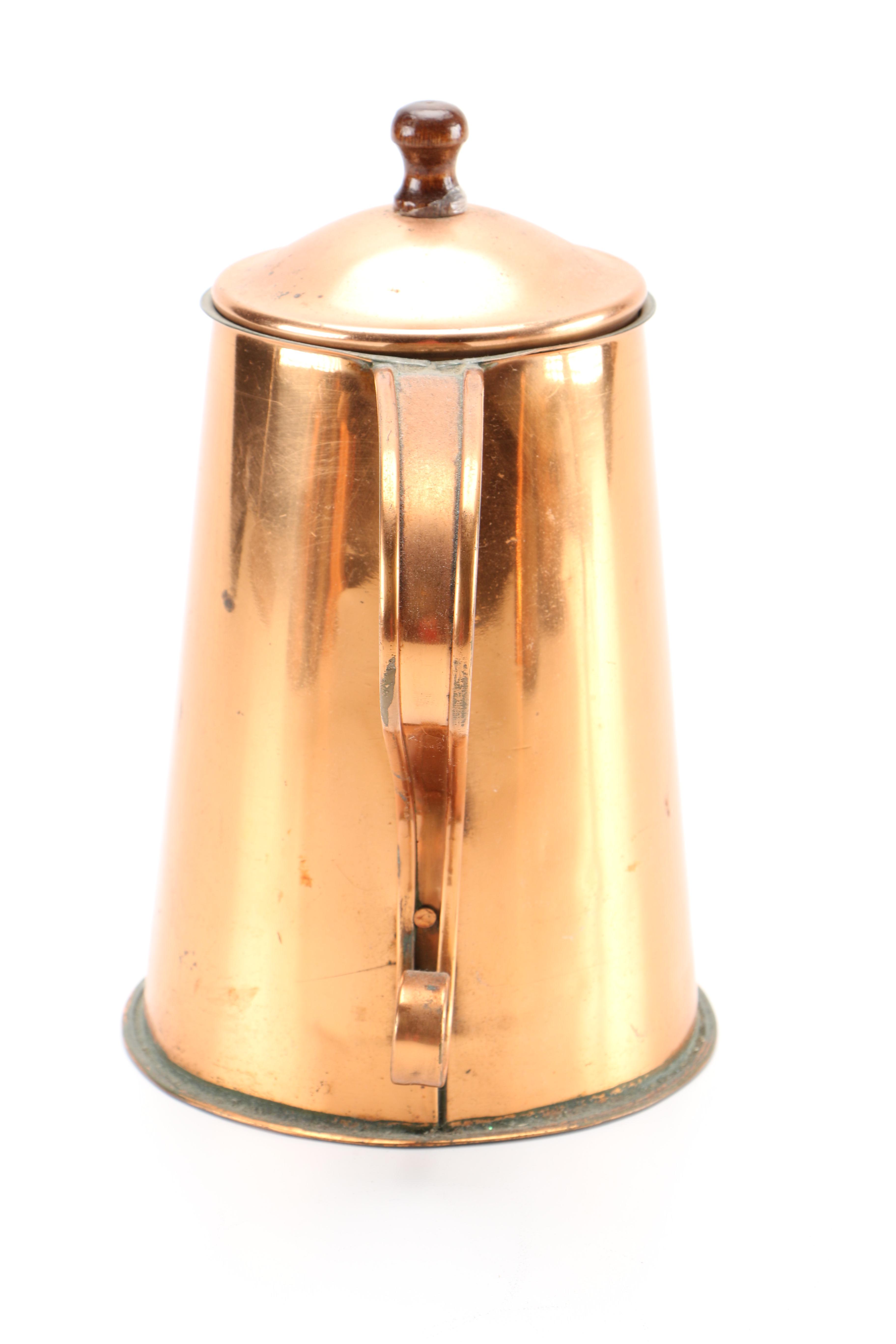 Collection of Copper and Copper Plate Tableware Featuring Paul Revere