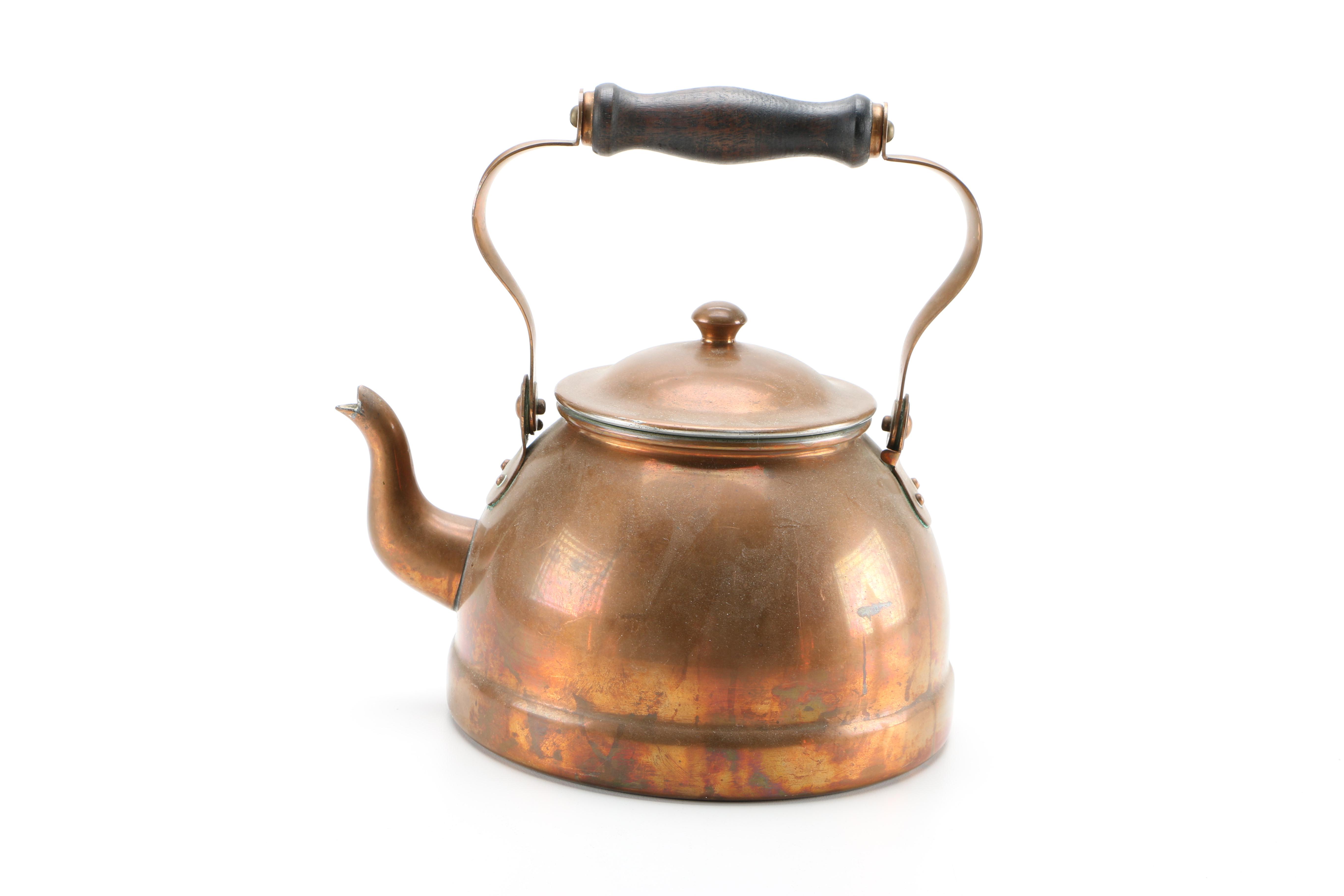 Collection of Copper and Copper Plate Tableware Featuring Paul Revere