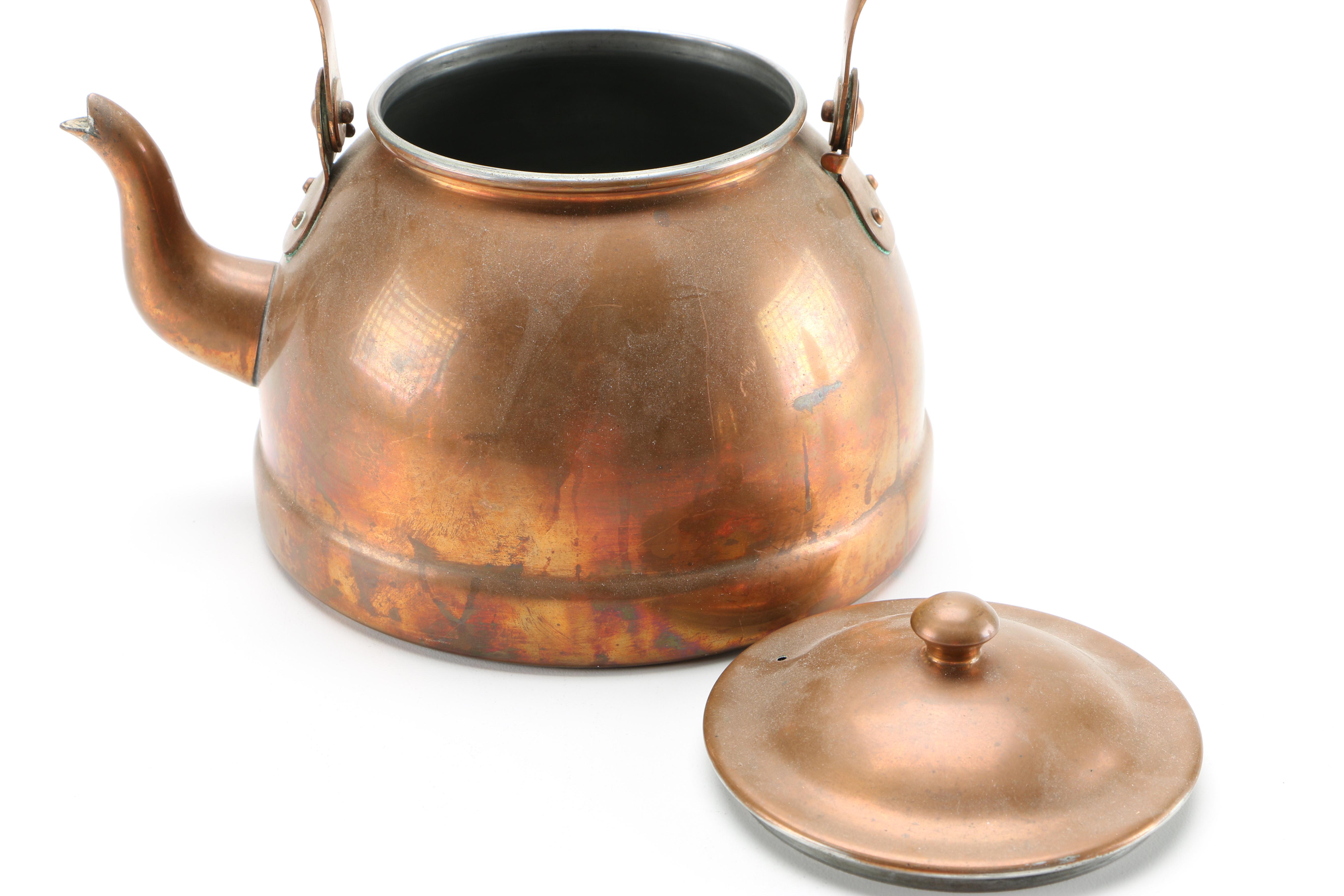 Collection of Copper and Copper Plate Tableware Featuring Paul Revere
