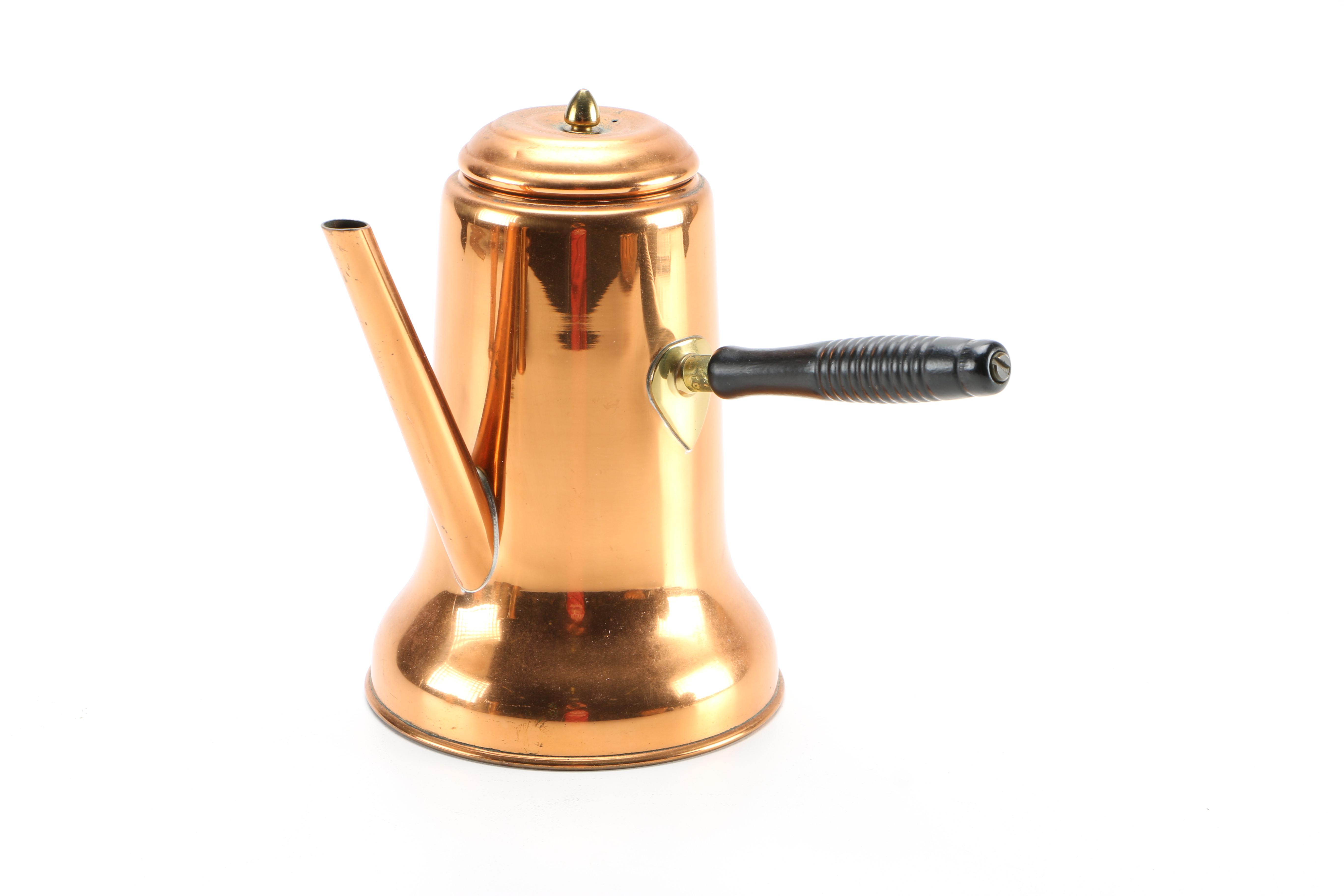 Collection of Copper and Copper Plate Tableware Featuring Paul Revere