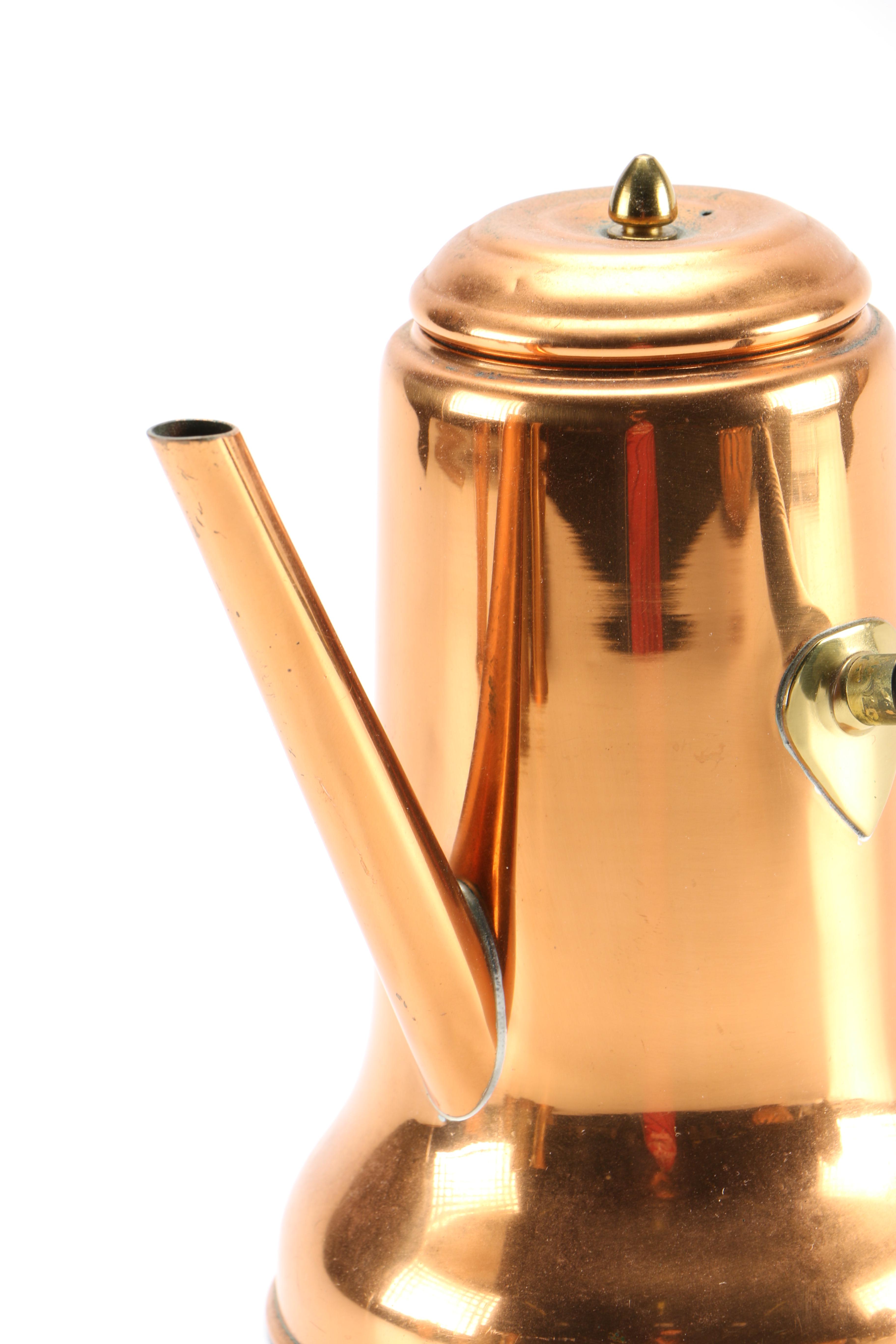 Collection of Copper and Copper Plate Tableware Featuring Paul Revere