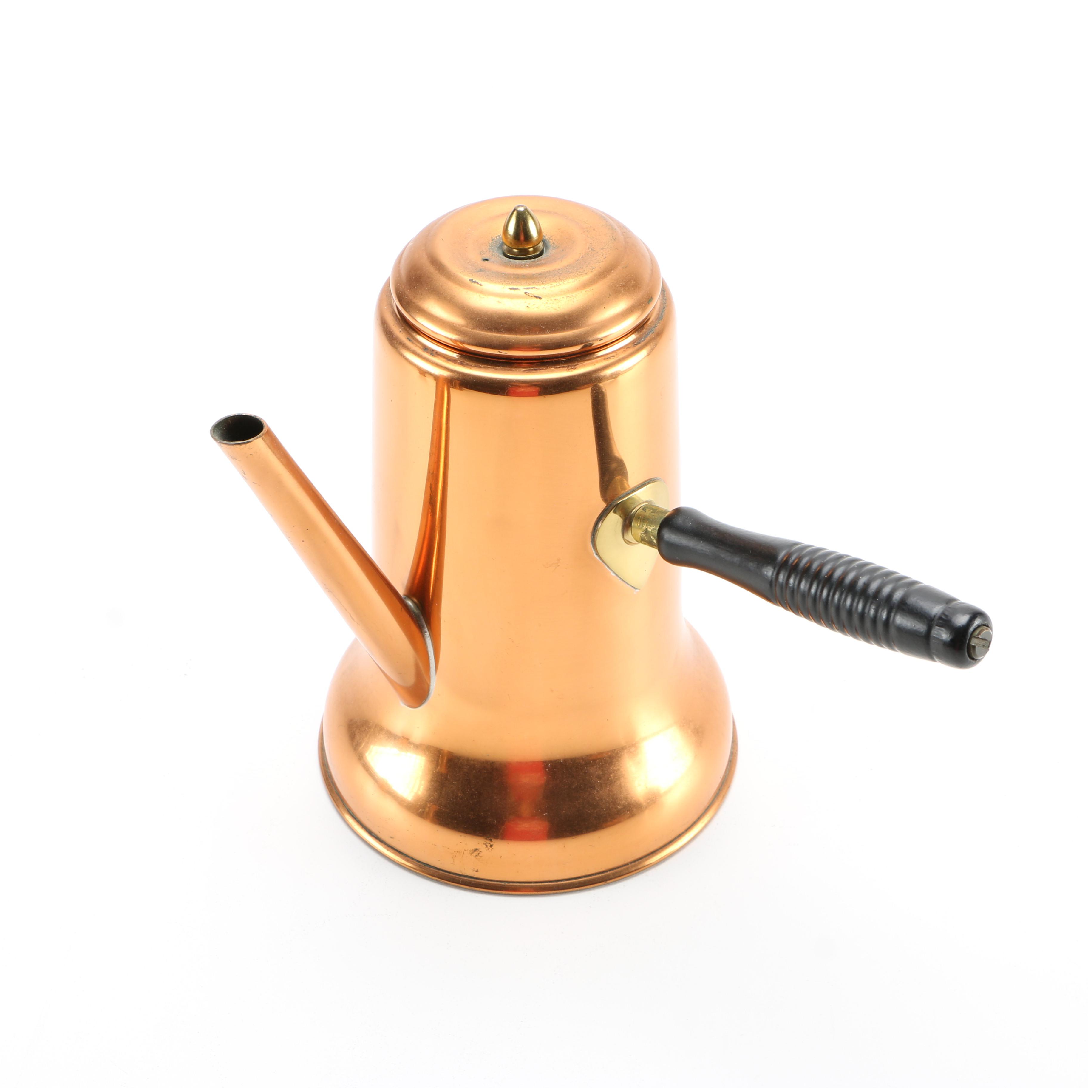 Collection of Copper and Copper Plate Tableware Featuring Paul Revere