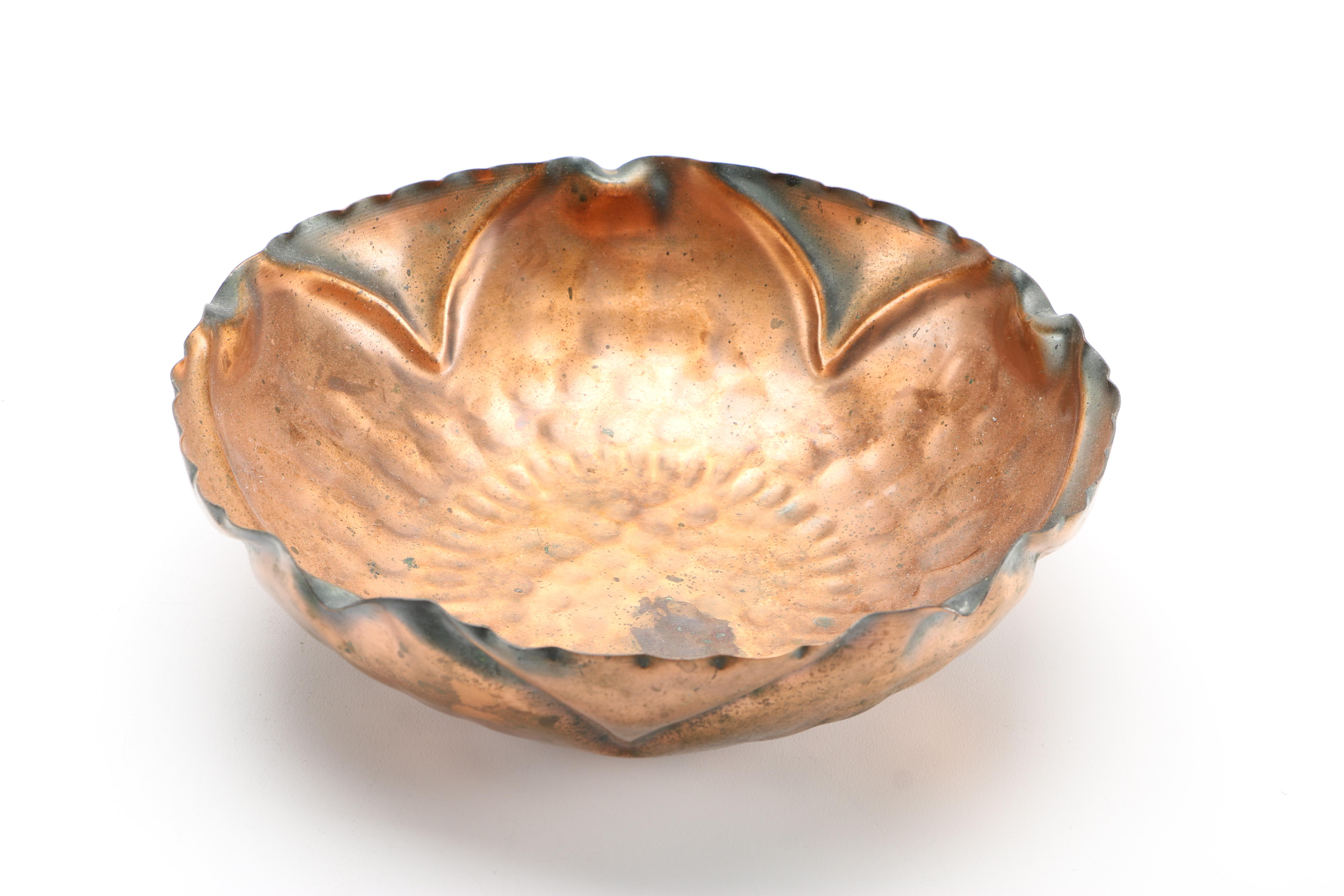 Collection of Copper and Copper Plate Tableware Featuring Paul Revere