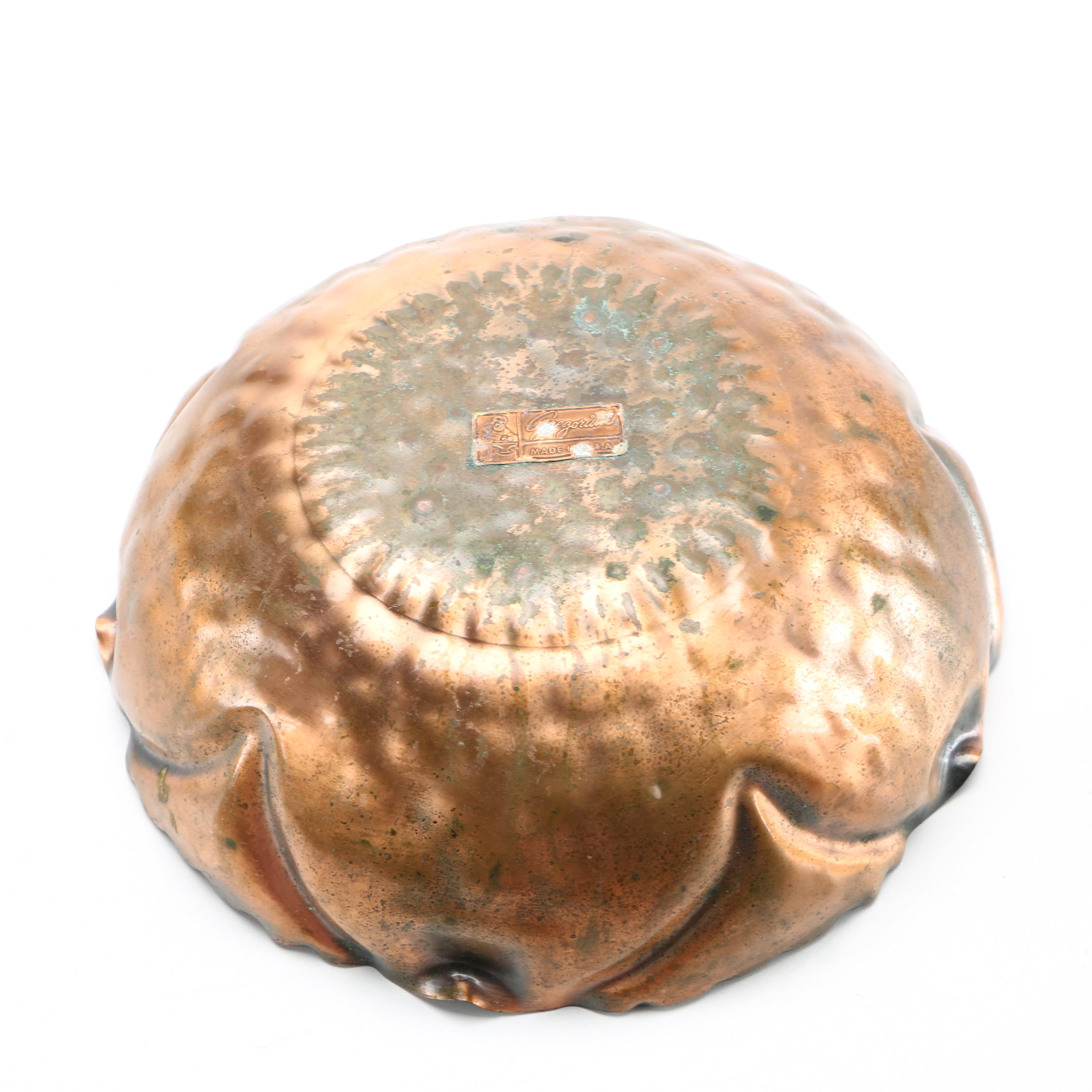 Collection of Copper and Copper Plate Tableware Featuring Paul Revere