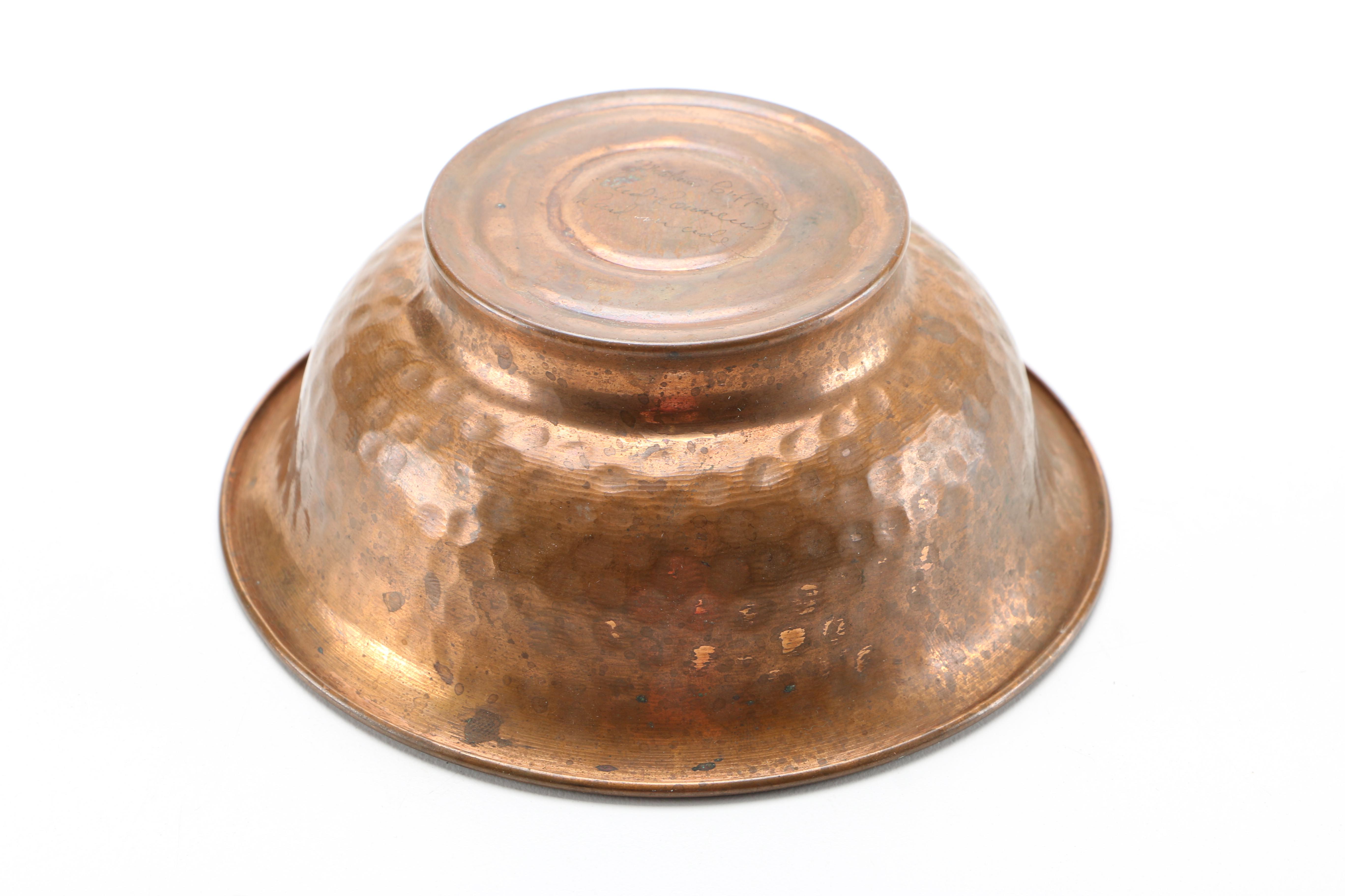 Collection of Copper and Copper Plate Tableware Featuring Paul Revere