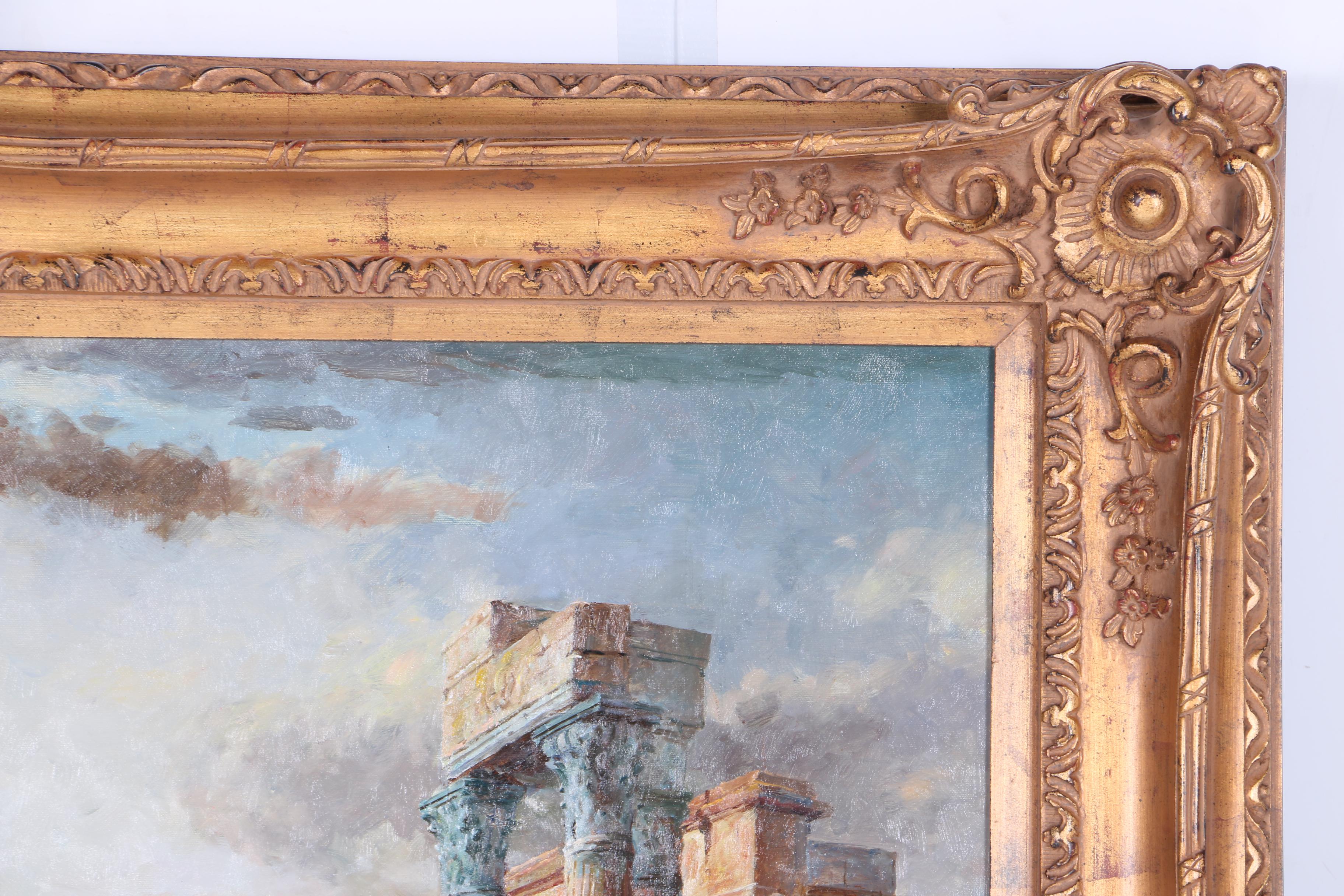 Oil Painting on Canvas of European Architecture