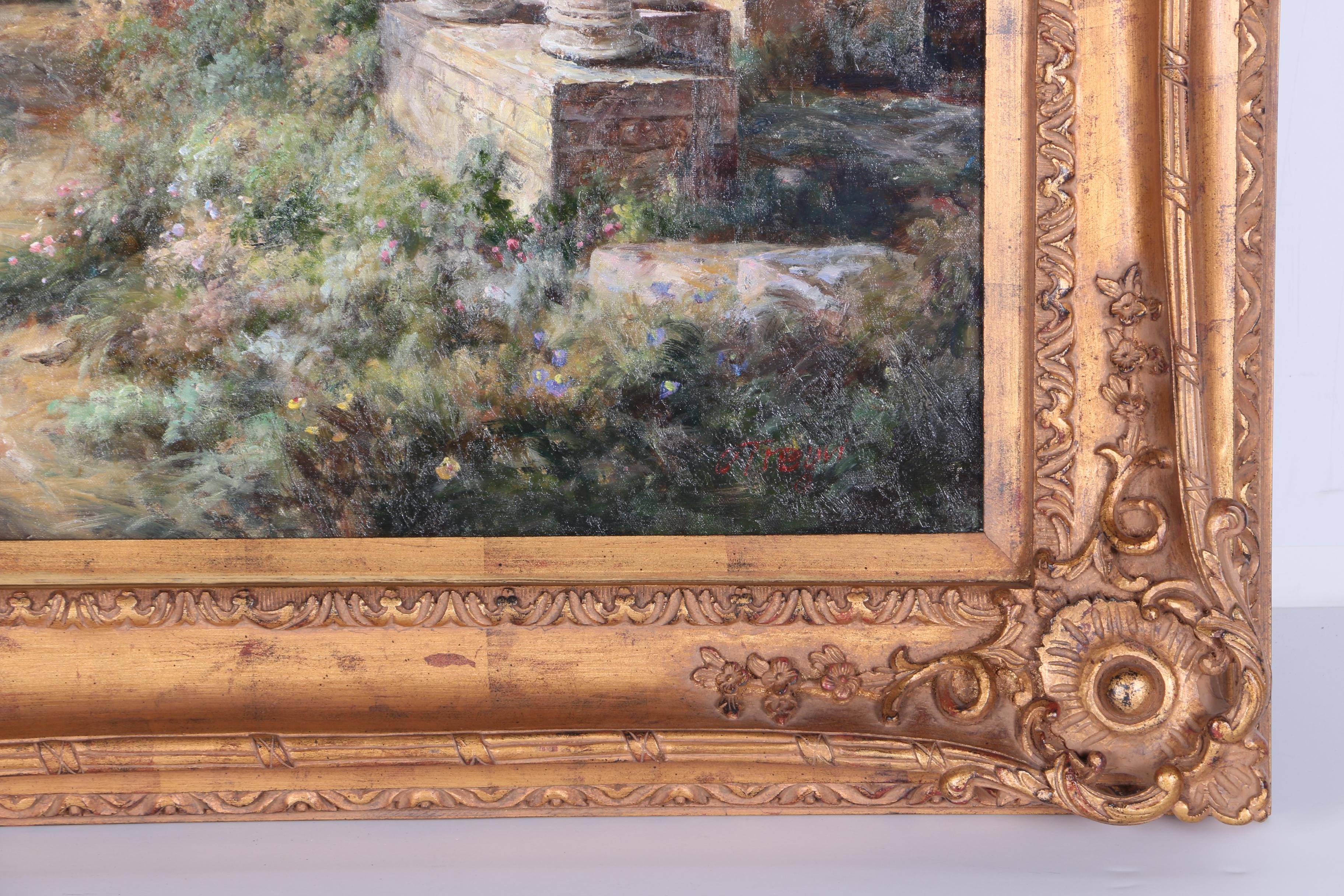 Oil Painting on Canvas of European Architecture