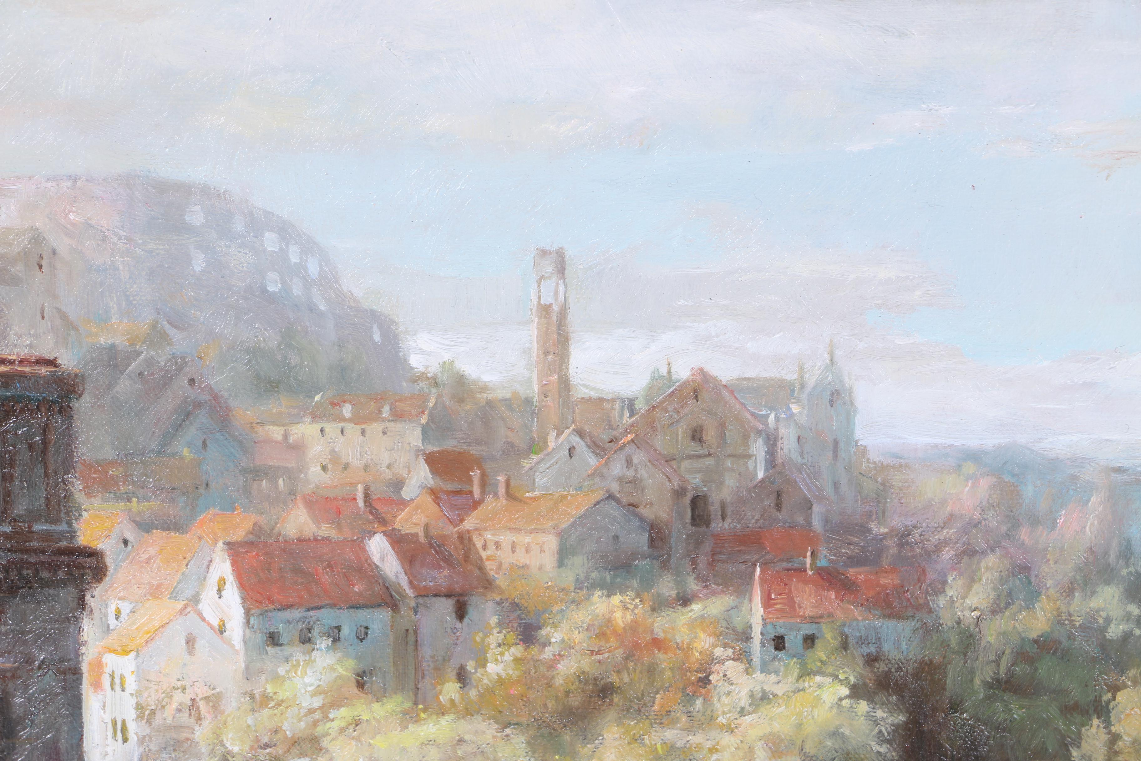 Oil Painting on Canvas of European Architecture