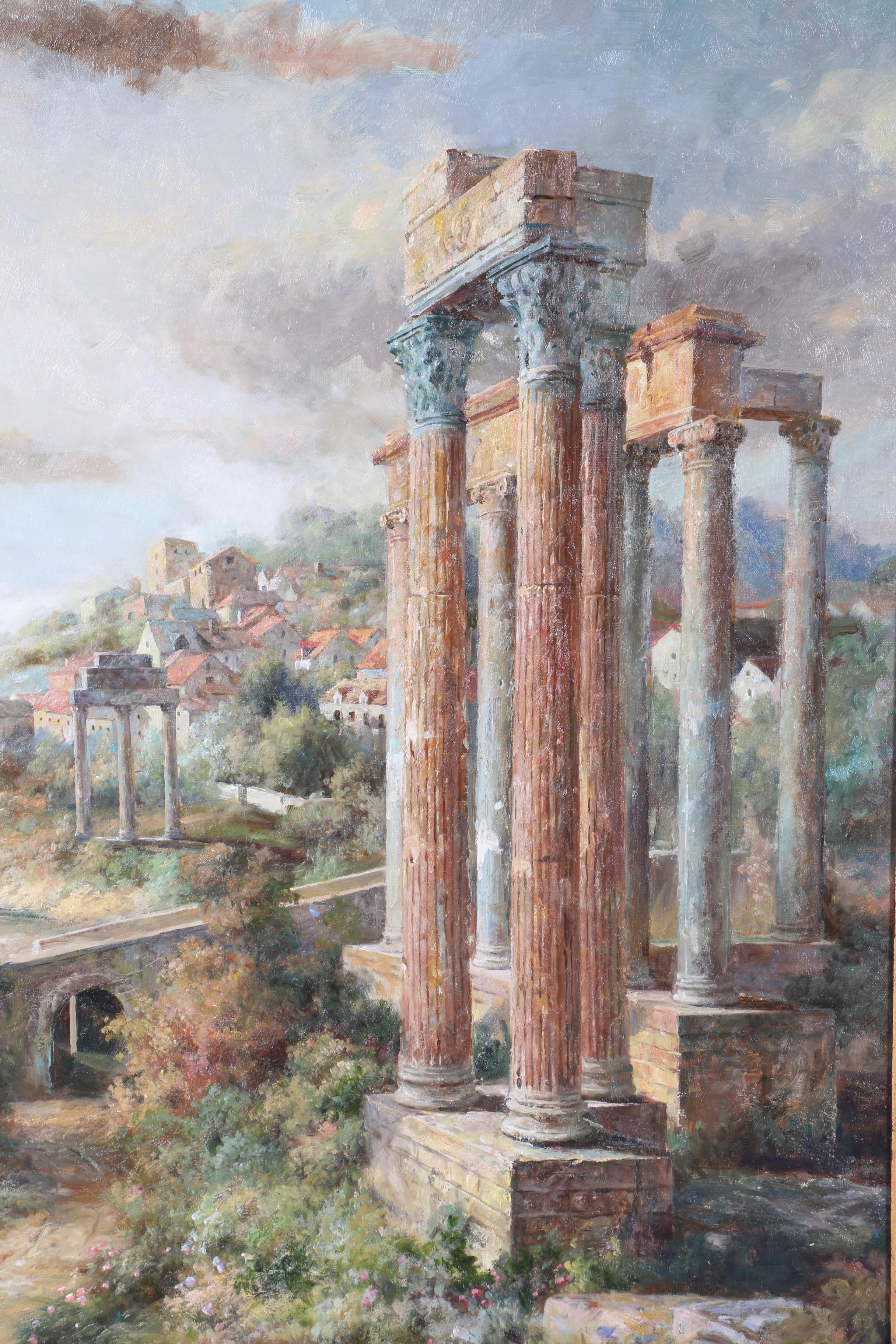 Oil Painting on Canvas of European Architecture