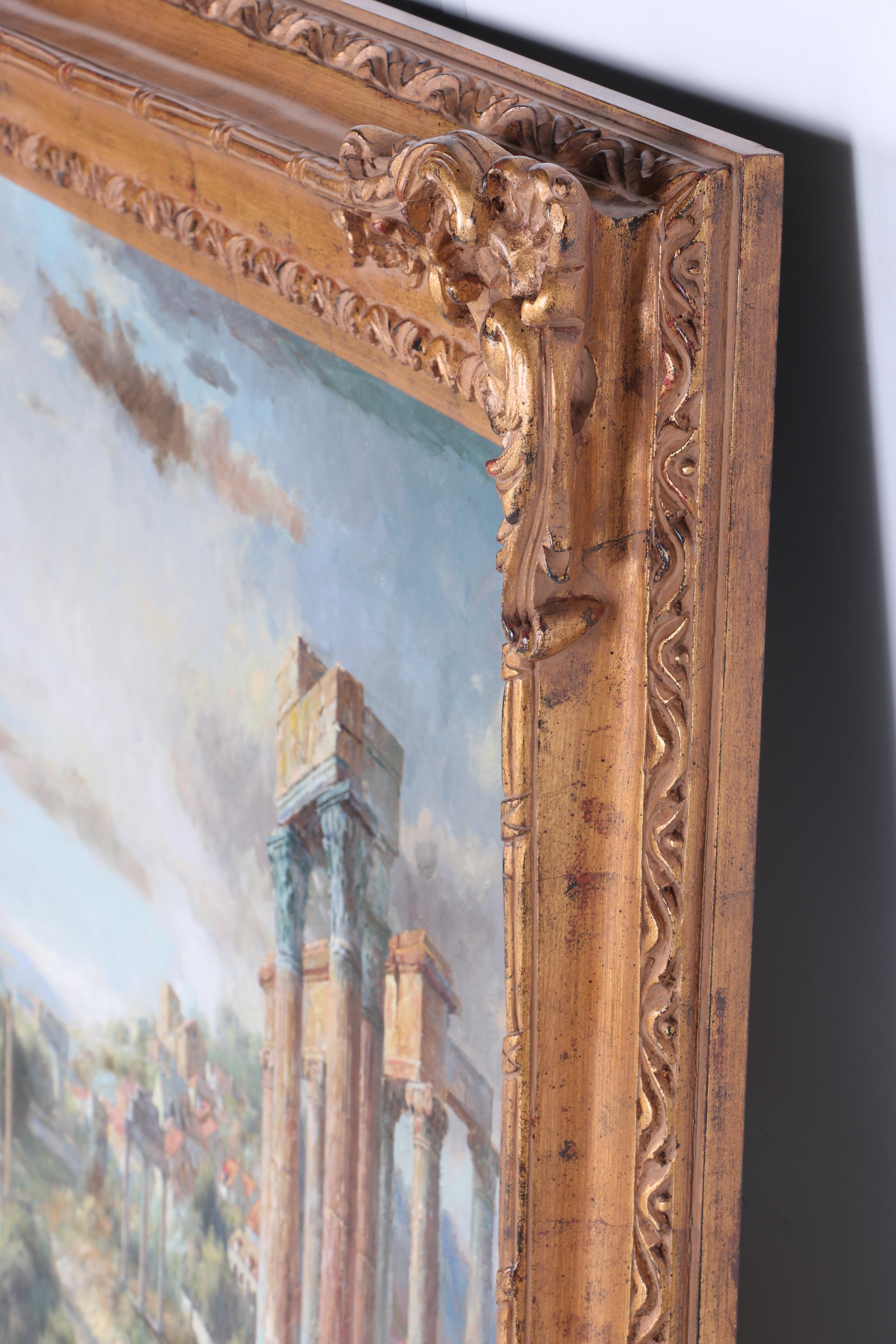 Oil Painting on Canvas of European Architecture