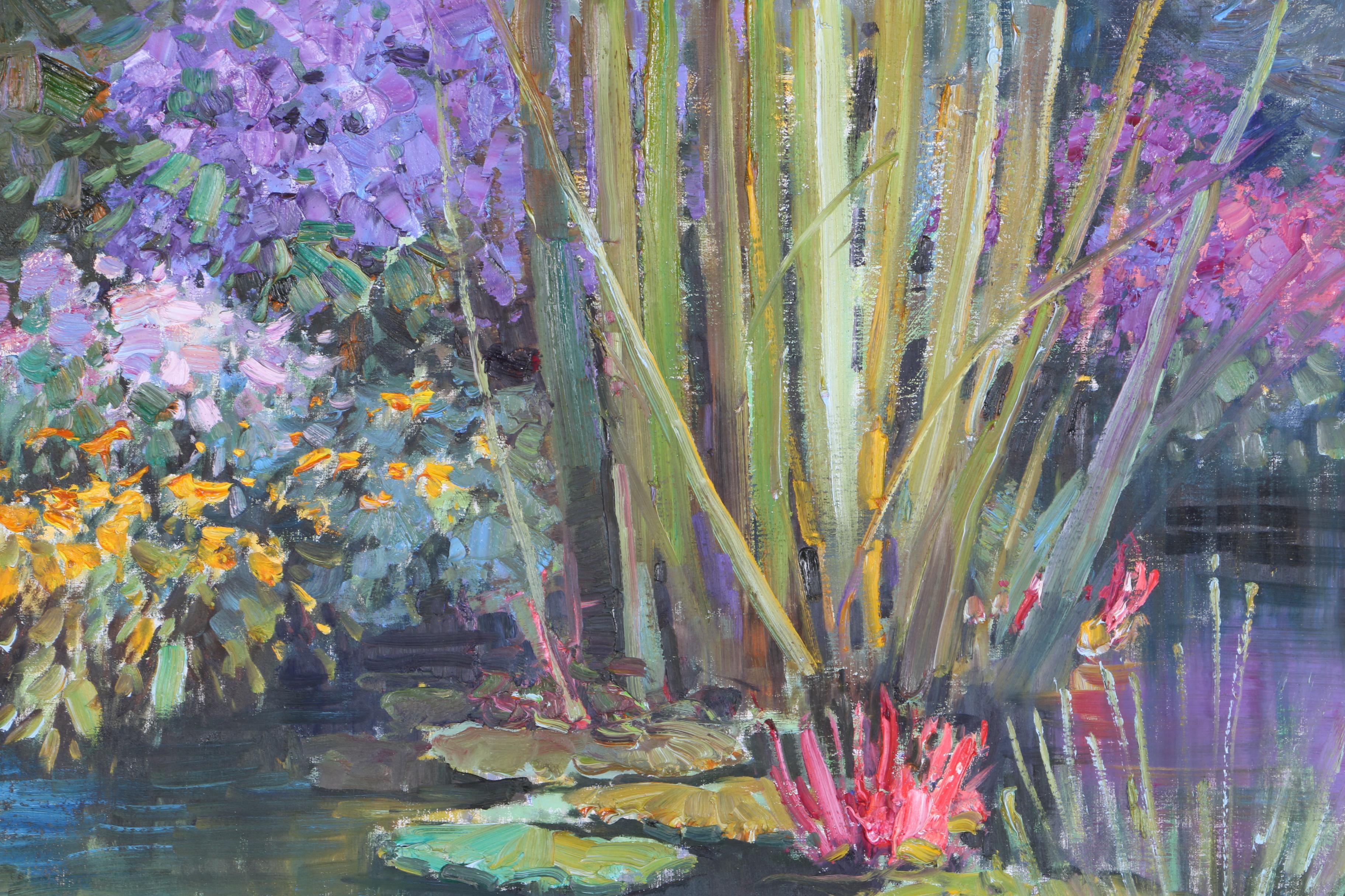 Kent R. Wallis Oil Painting on Canvas "Pink Lily"